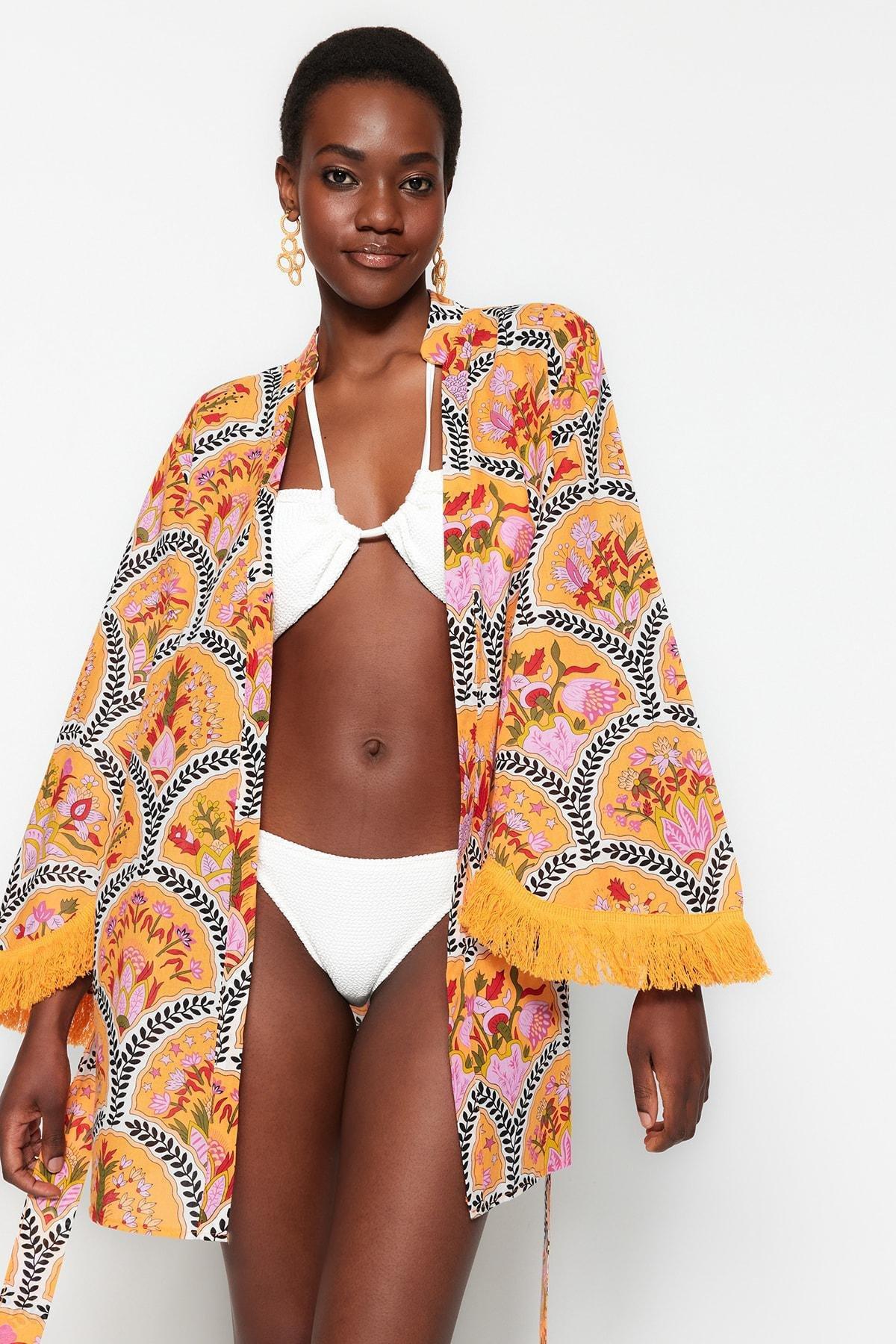 Trendyol - Multicolour Ethnic Oversize Kimono