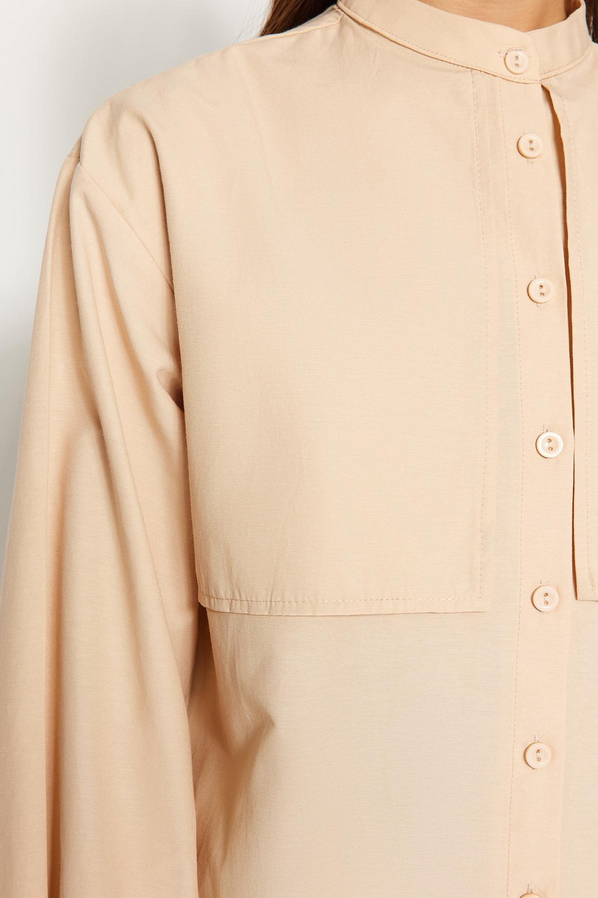 Beige Cotton Woven Shirt, , large image number 4