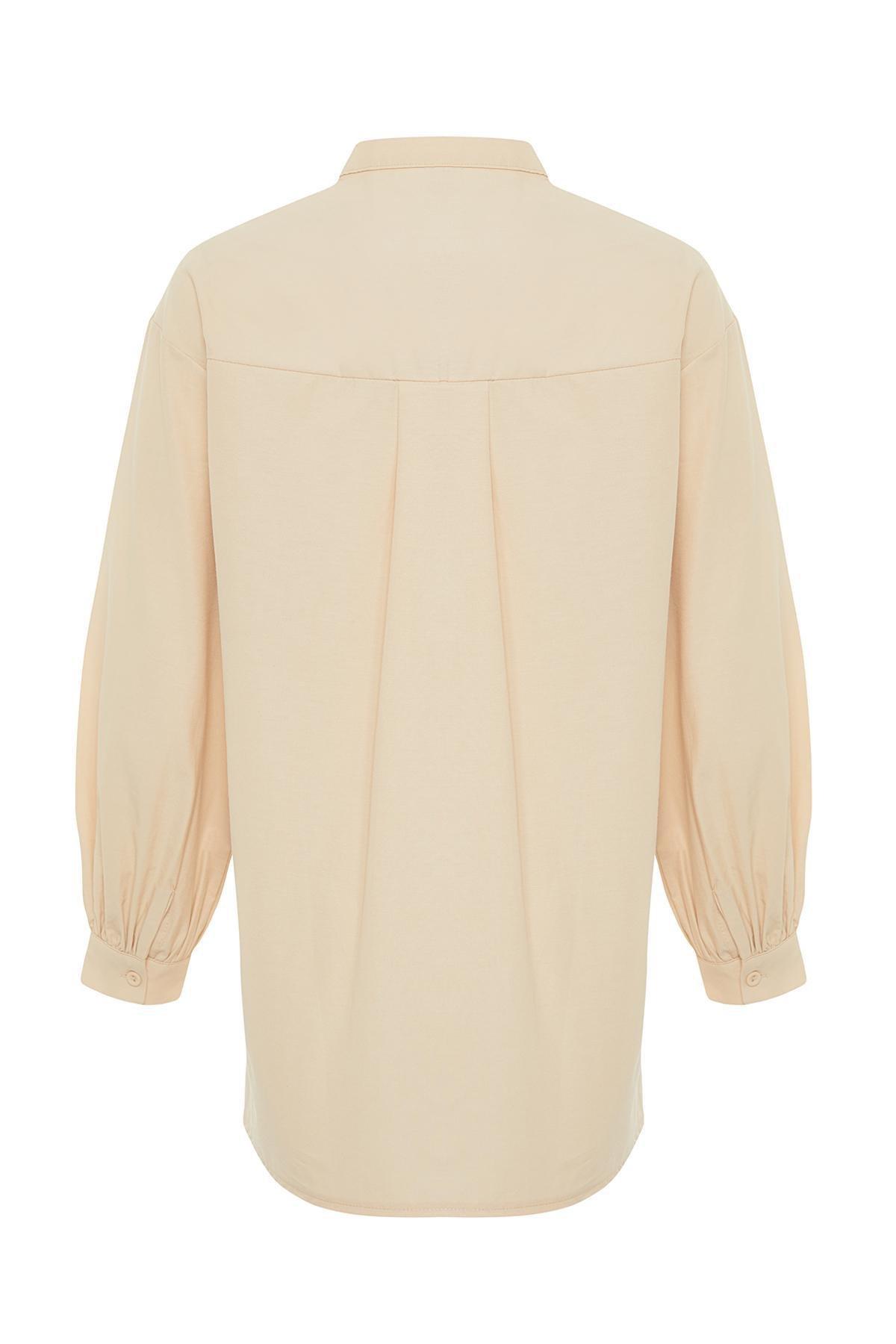 Beige Cotton Woven Shirt, , large image number 6
