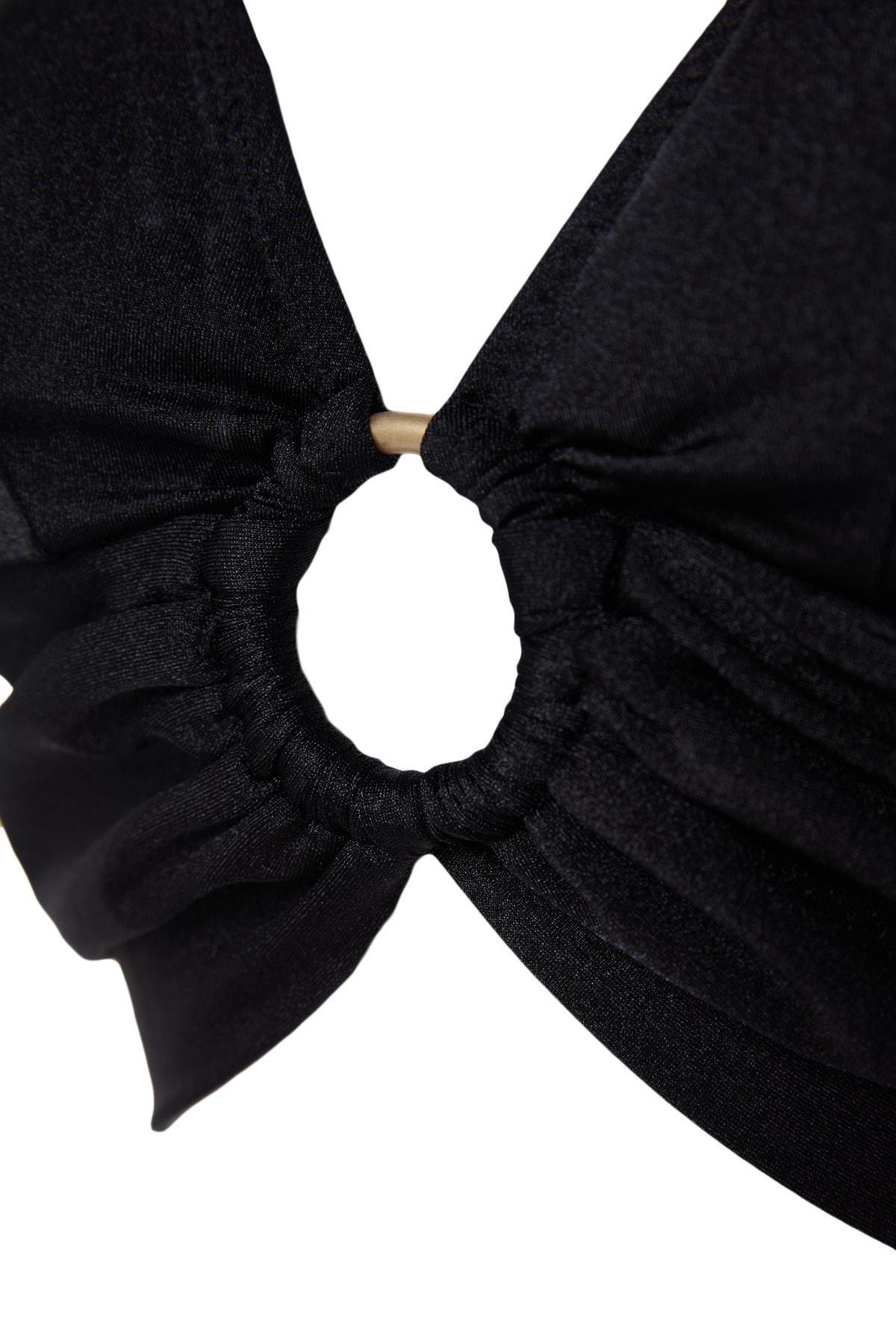Black Mid Waist Bikini Set, , large image number 6