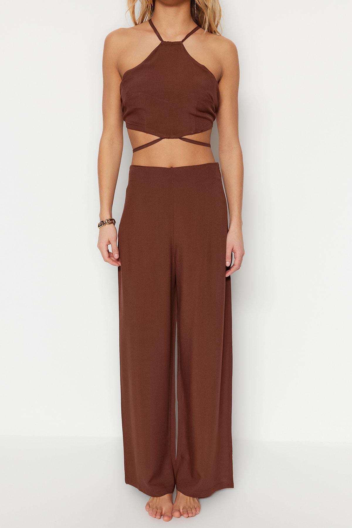 Brown Fitted Co-Ord Set, , large image number 3
