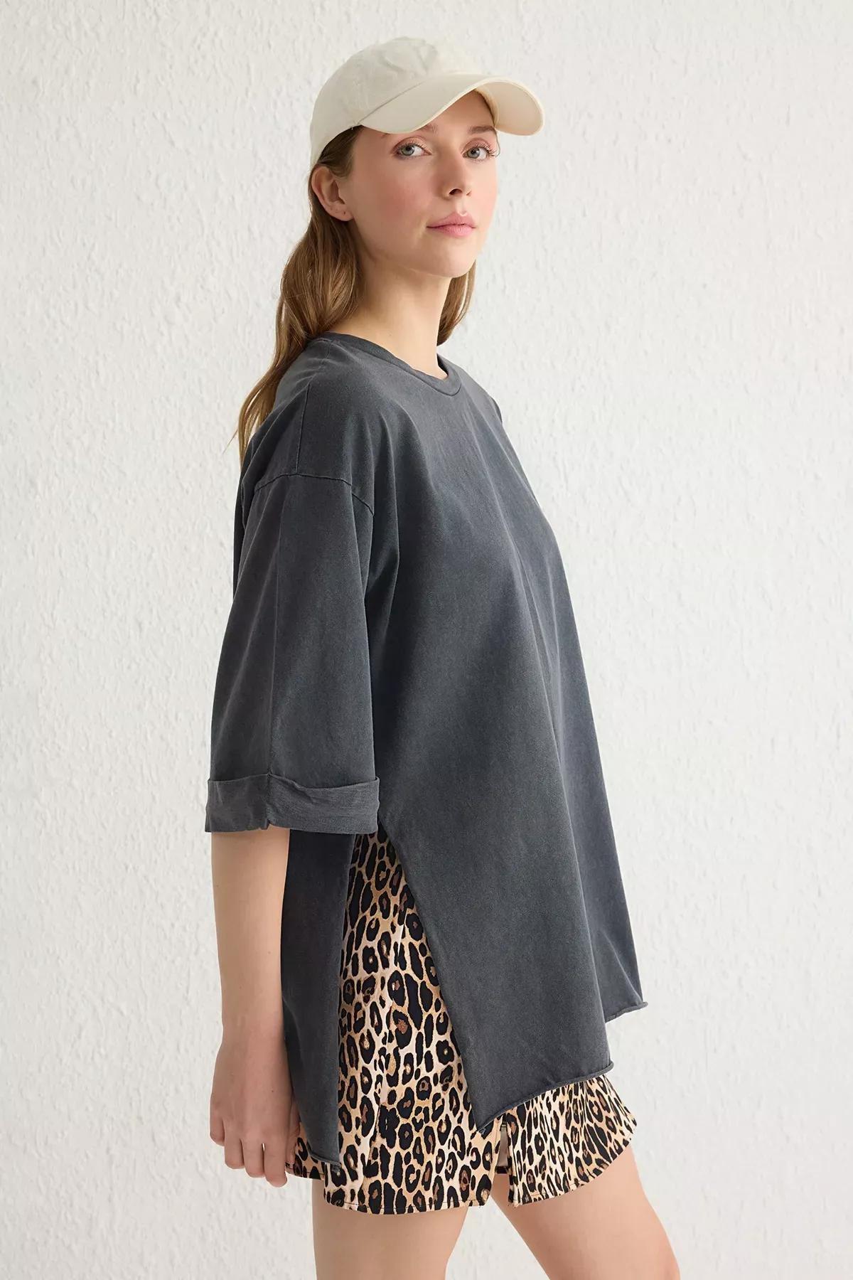 Grey Washed Double Sleeve T-Shirt, , large image number 0