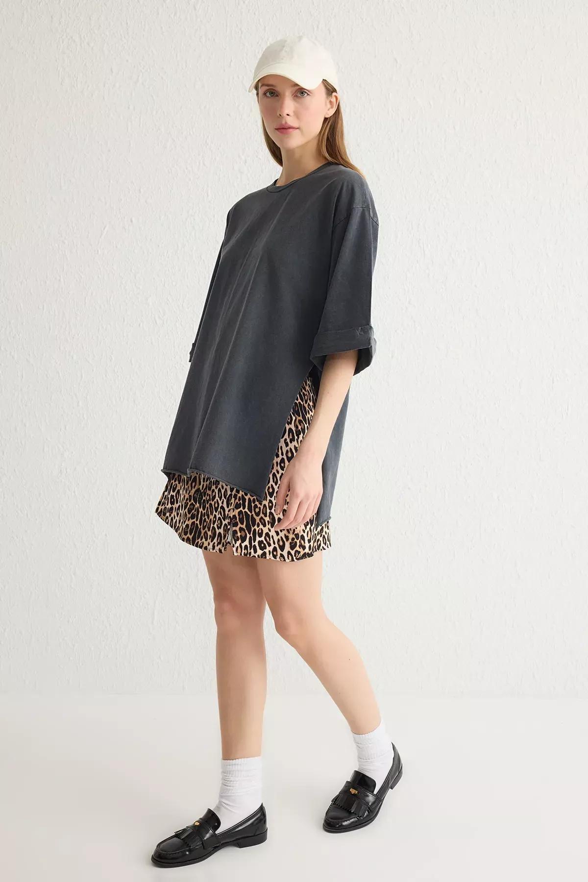 Grey Washed Double Sleeve T-Shirt, , large image number 1