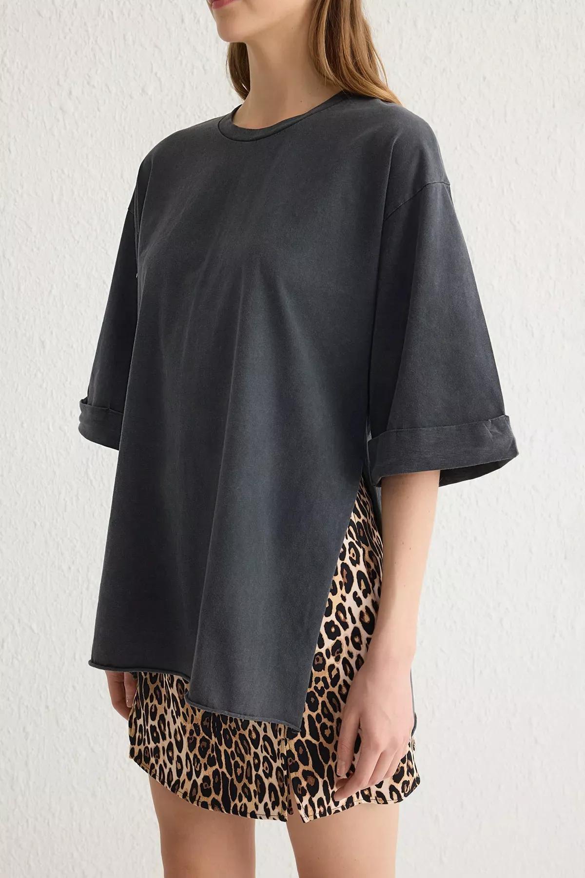 Grey Washed Double Sleeve T-Shirt, , large image number 3