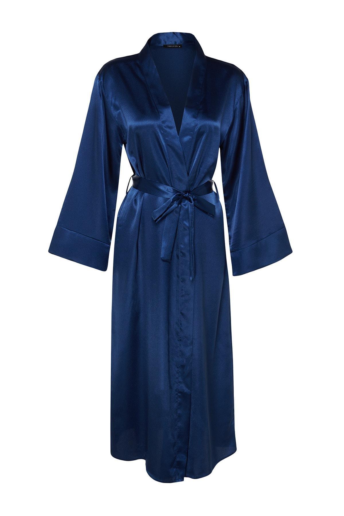 Navy Maxi Dressing Gown, , large image number 5