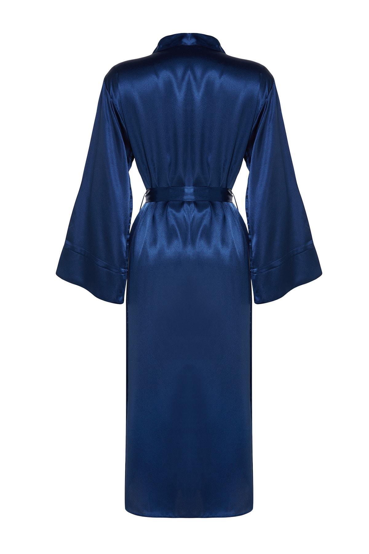 Navy Maxi Dressing Gown, , large image number 7