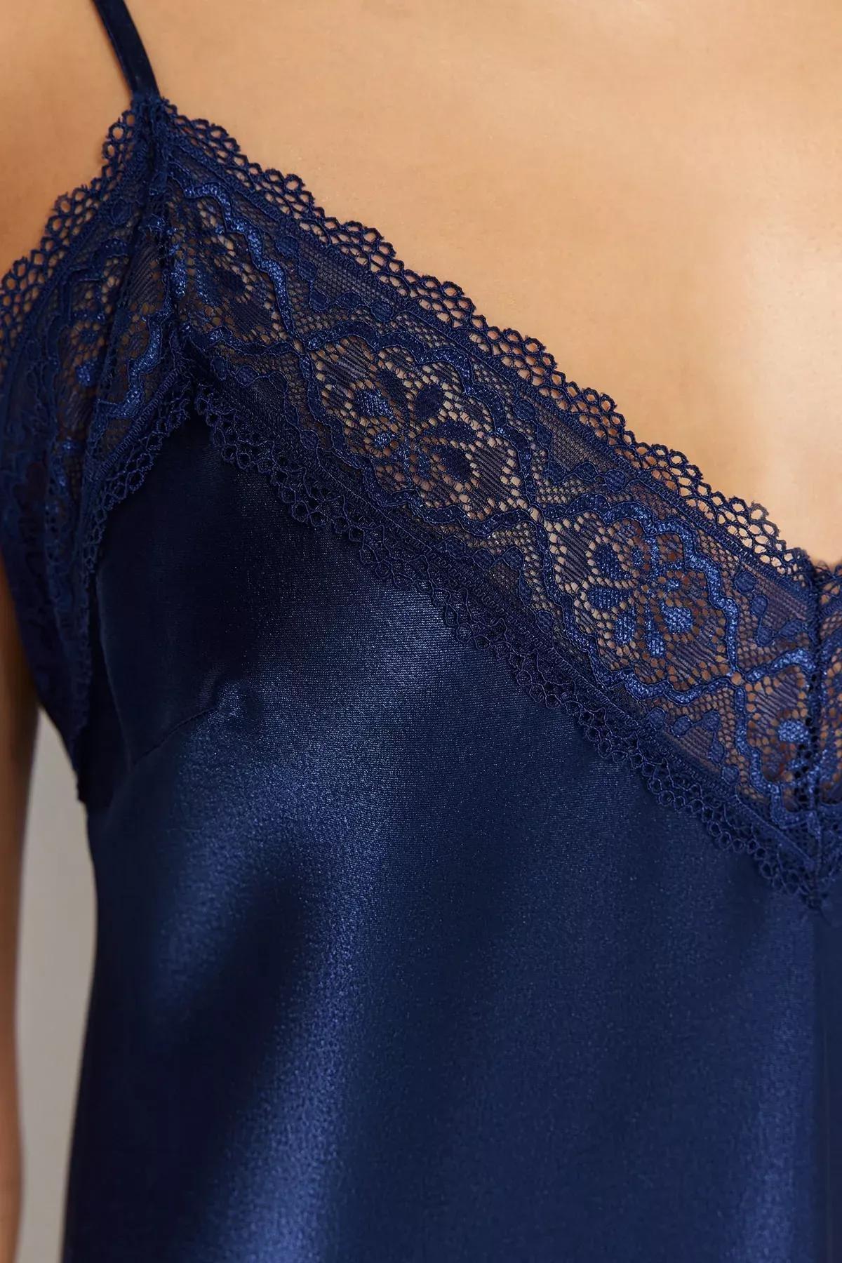 Blue Fitted Nightgown, Blue, large image number 3