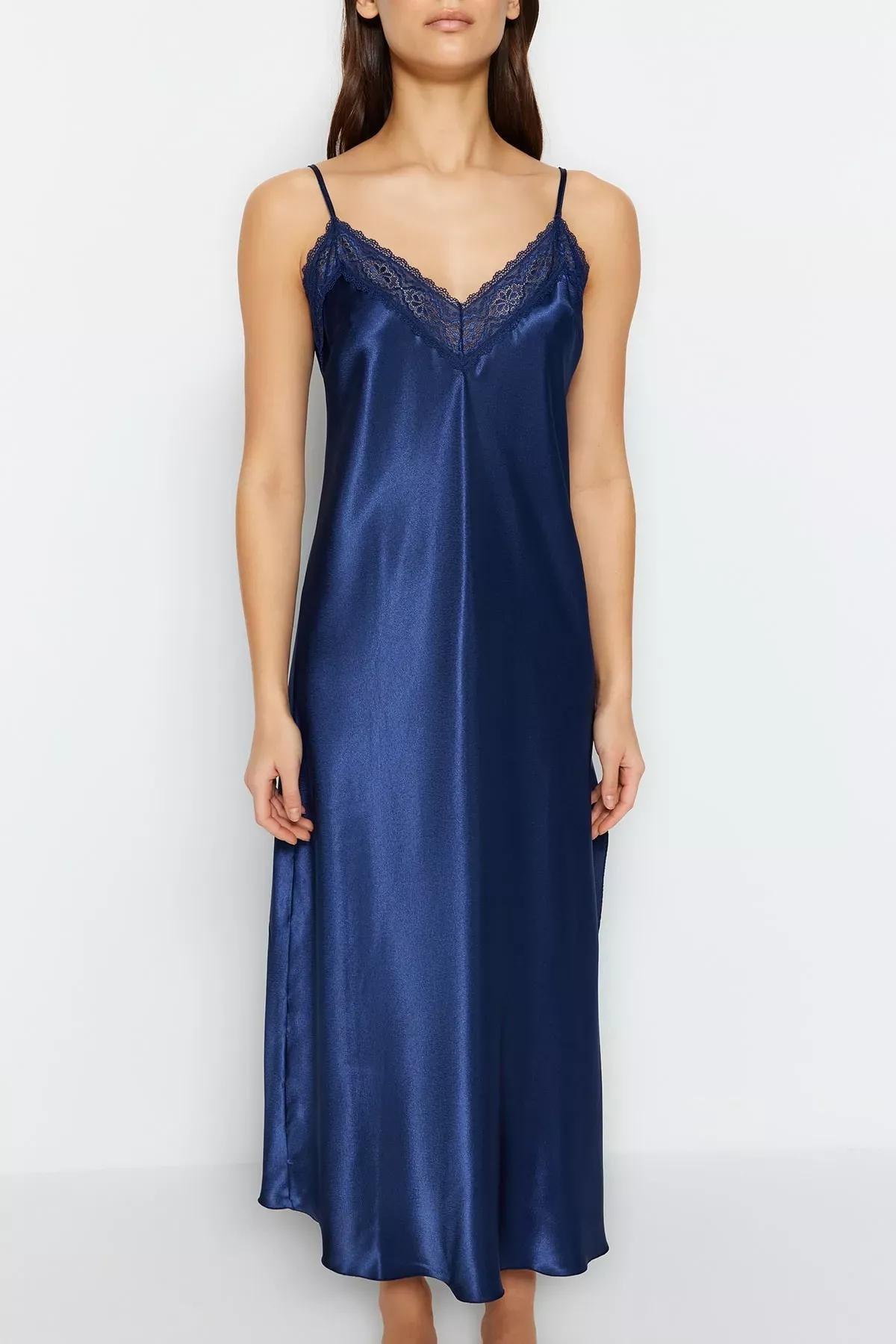 Blue Fitted Nightgown, Blue, large image number 6