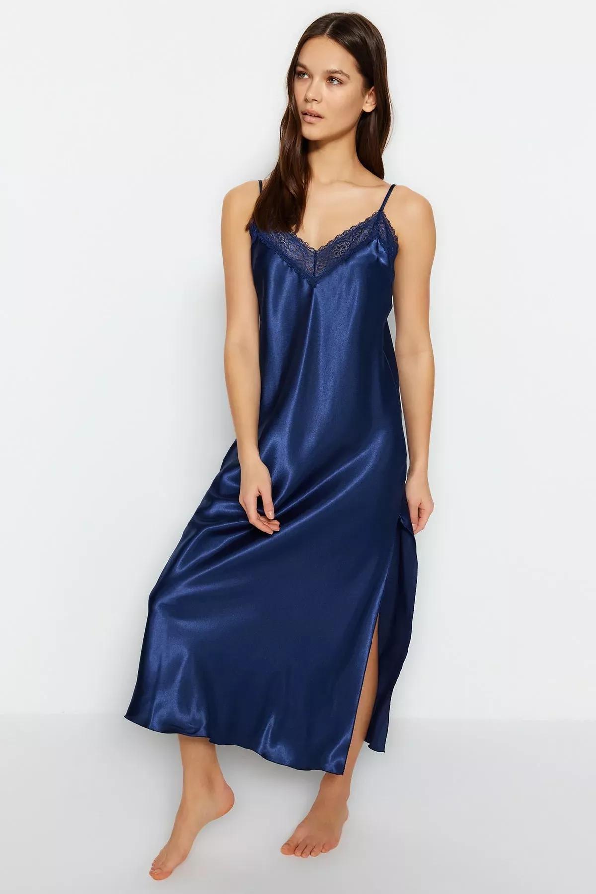 Blue Fitted Nightgown, Blue, large image number 9