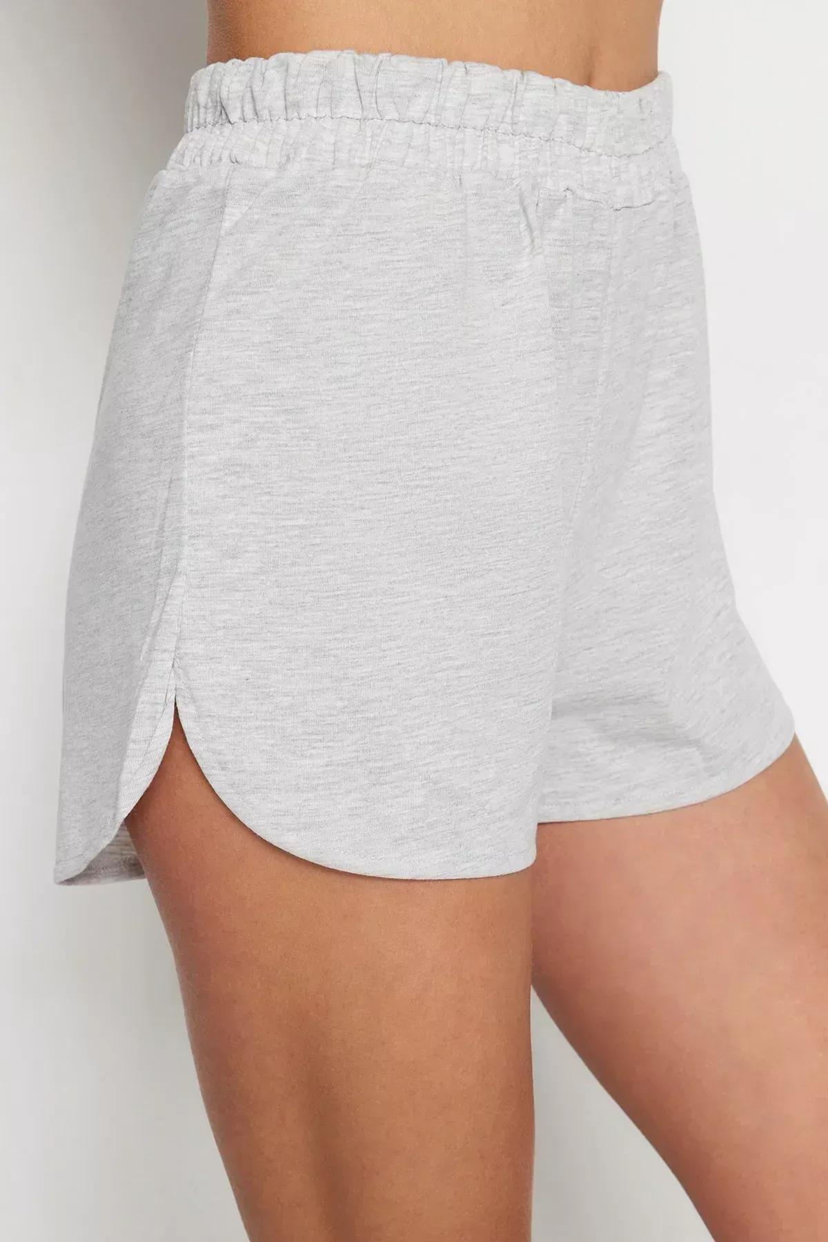 Gray V-Neck Pajama Set, Gray, large image number 4