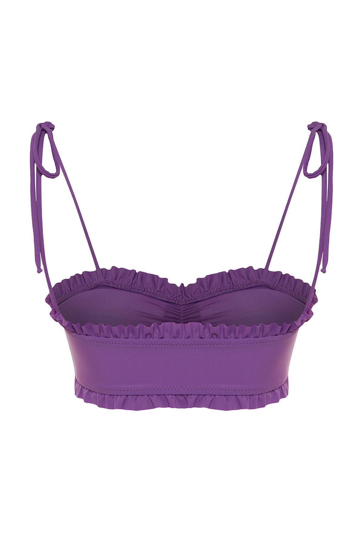 Purple Ruched Bikini Top, , large image number 3
