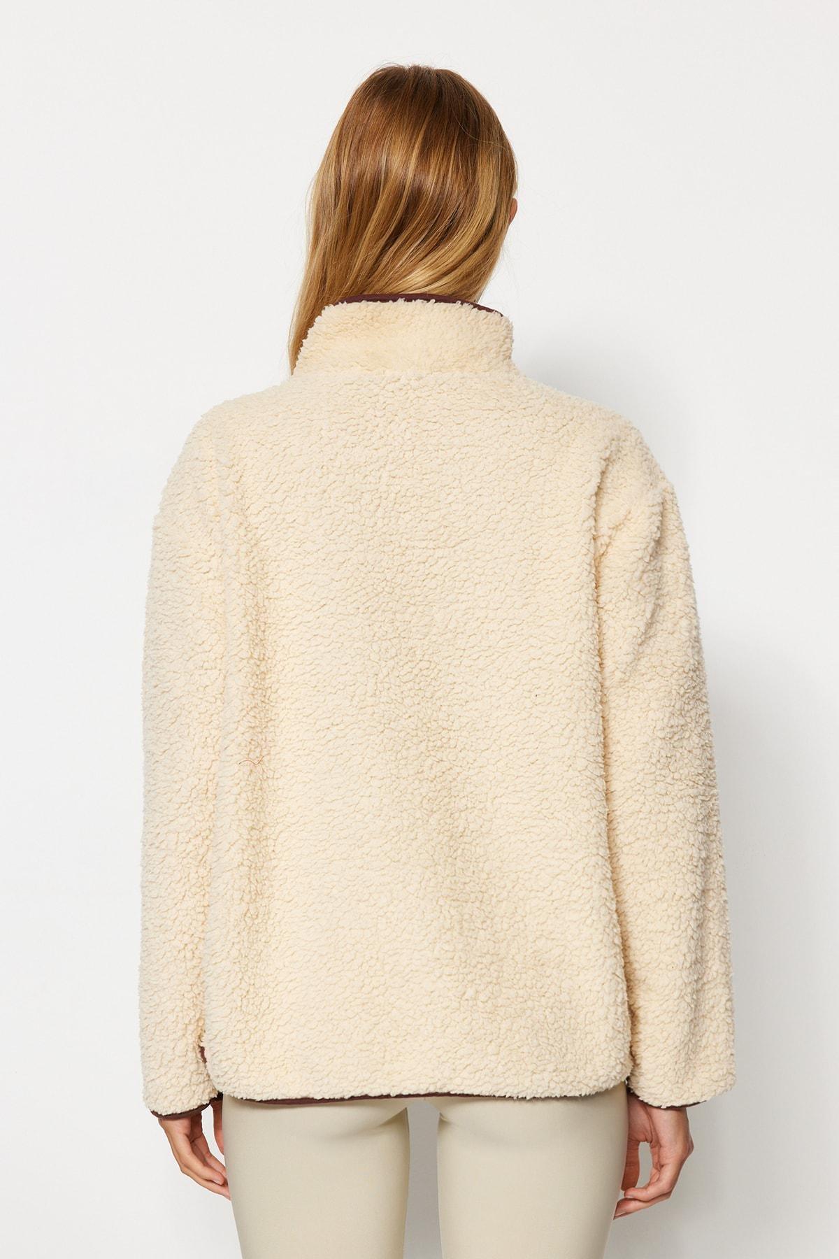 White Plush Sports Sweatshirt, , large image number 4