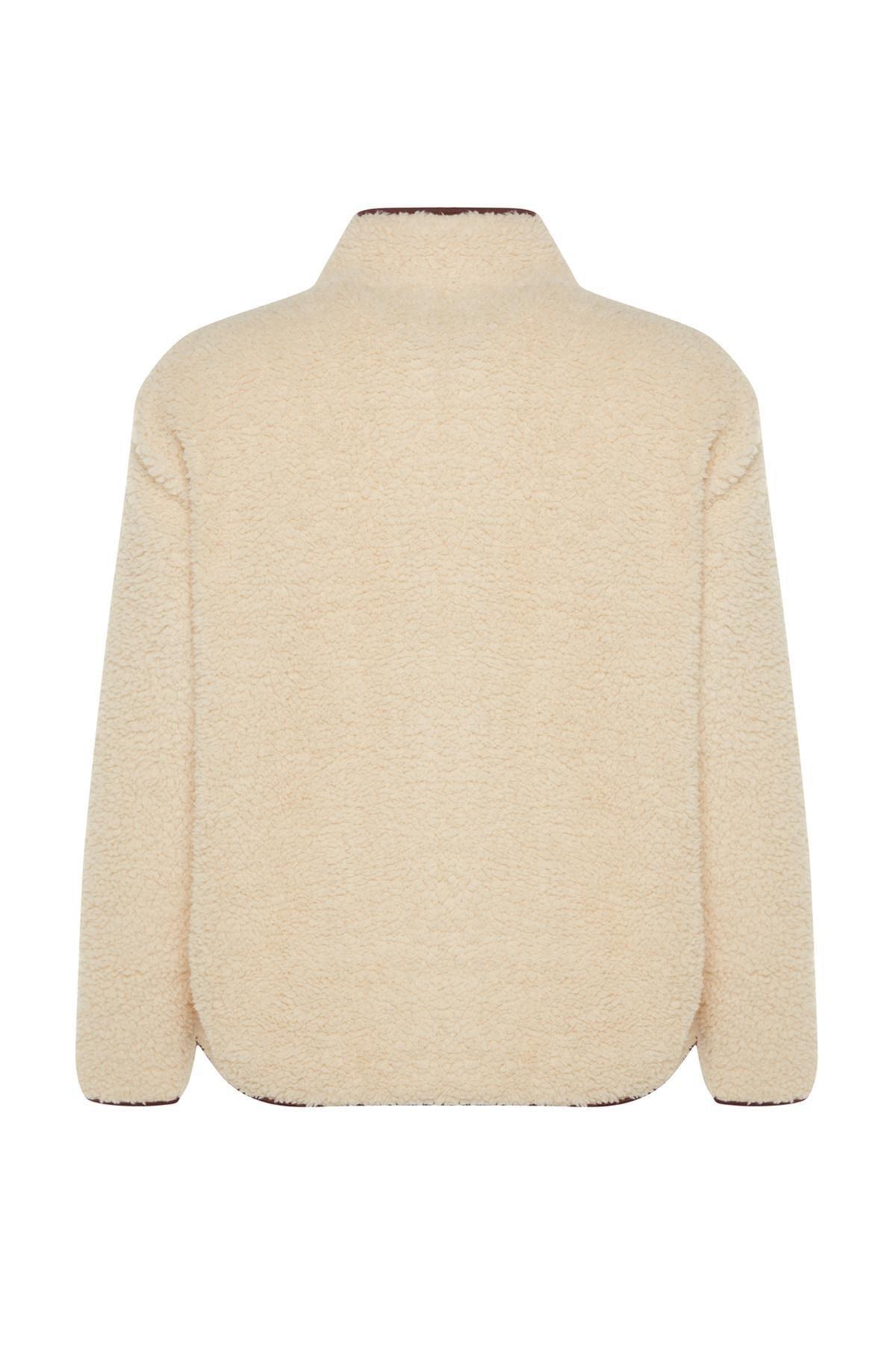 White Plush Sports Sweatshirt, , large image number 6