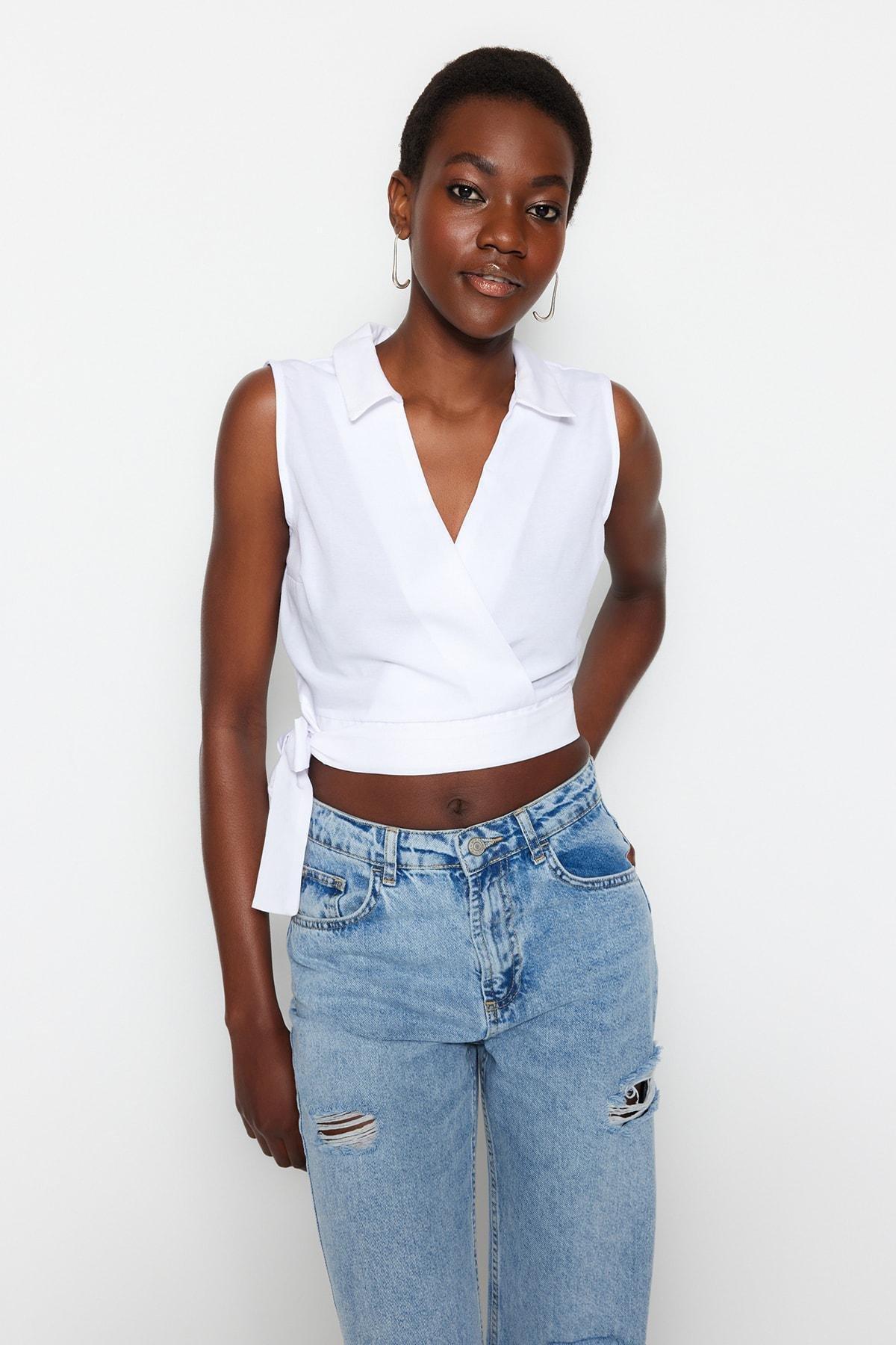 White Fitted Blouse, , large image number 2