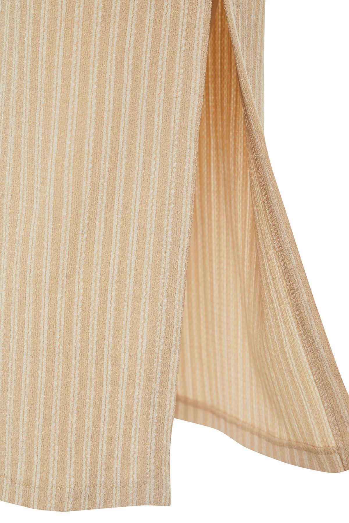Beige Maxi Knitwear Beach Dress, , large image number 5