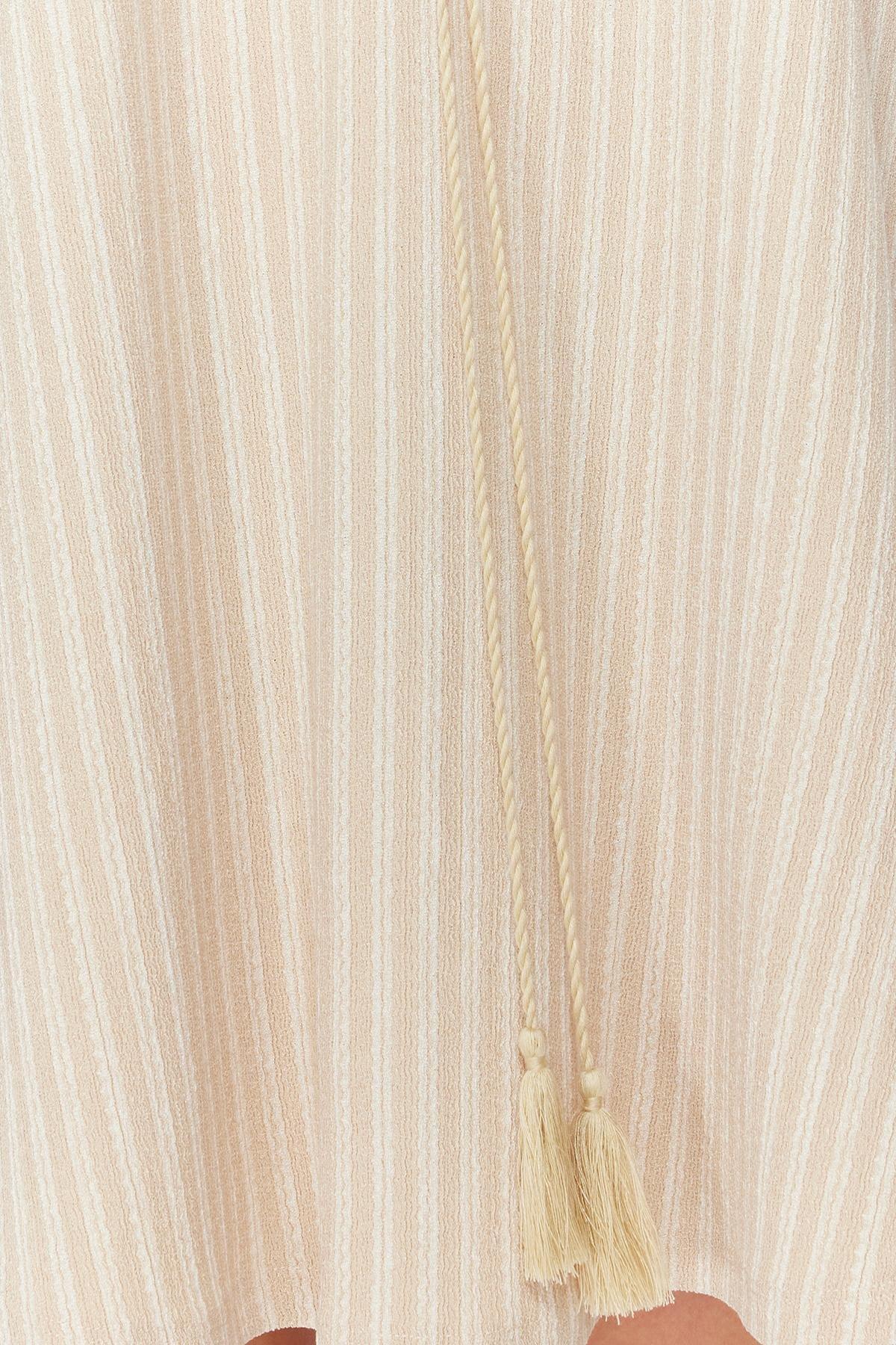 Beige Wide Fit Mini Knitted Beach Dress, , large image number 4