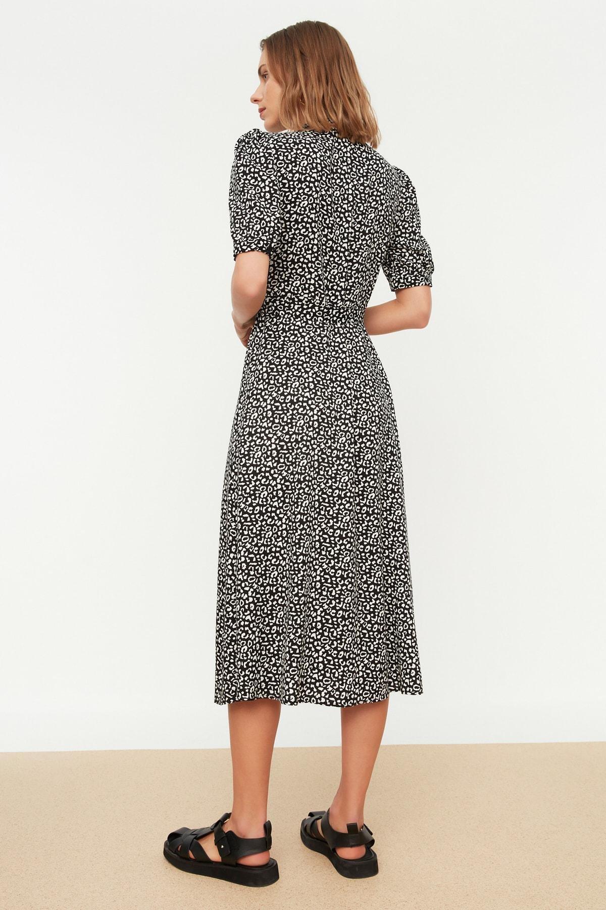 Black Printed Shirt Dress, , large image number 3
