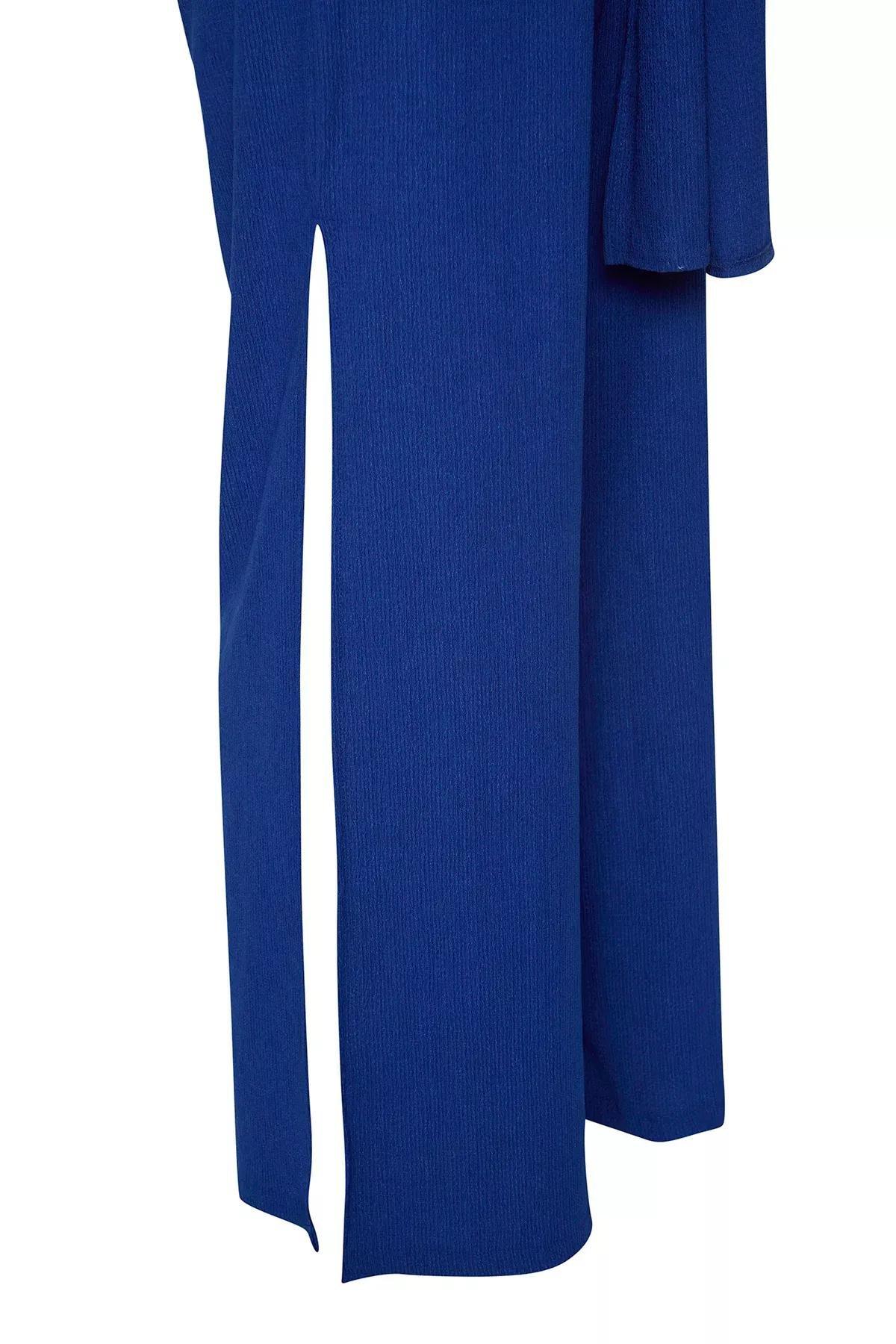 Blue Belted Beach Jumpsuit, , large image number 5