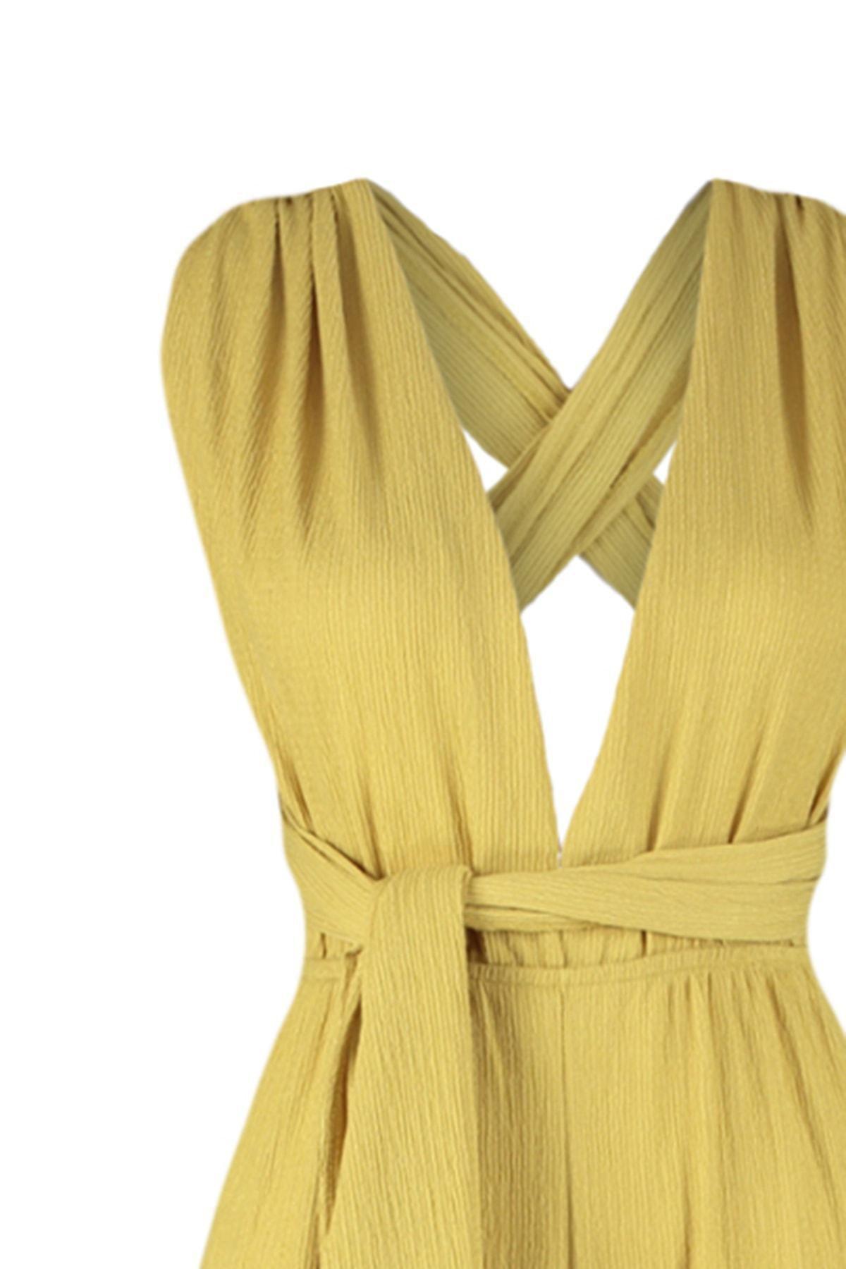 Green V-Neck Jumpsuit, , large image number 6