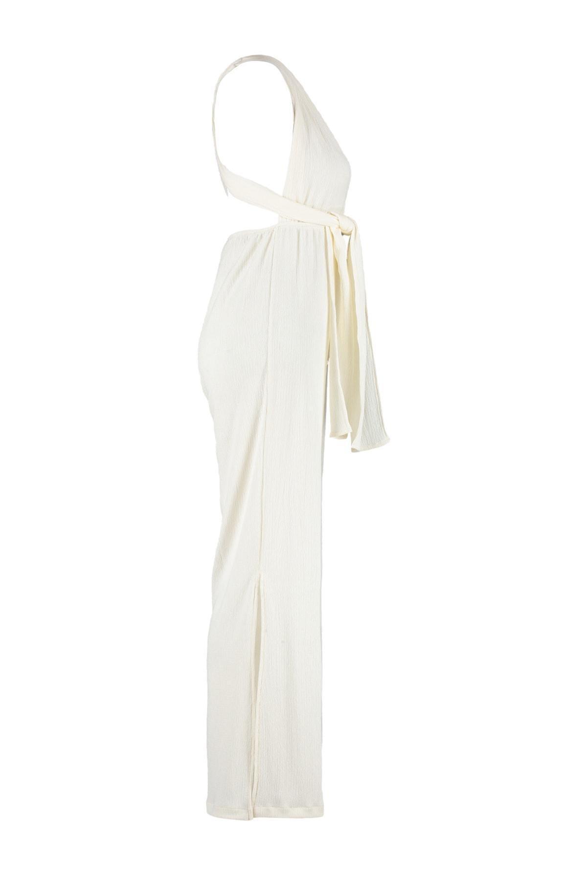White V-Neck Jumpsuit, , large image number 5