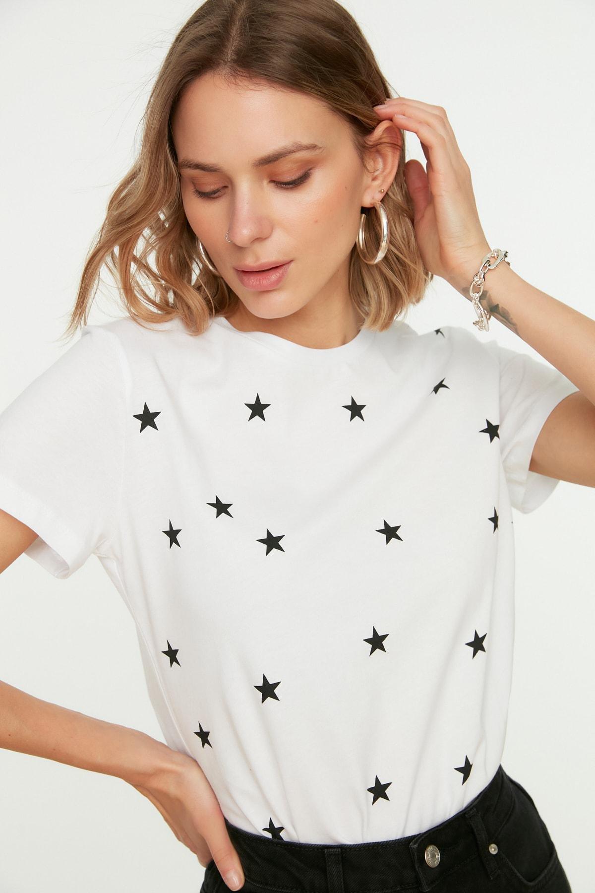 White Crew Neck Cotton T-Shirt, , medium