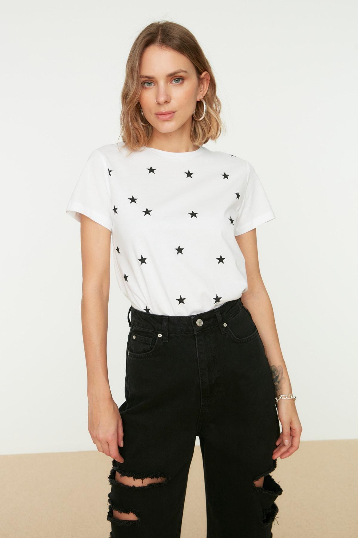 White Crew Neck Cotton T-Shirt, , large image number 2