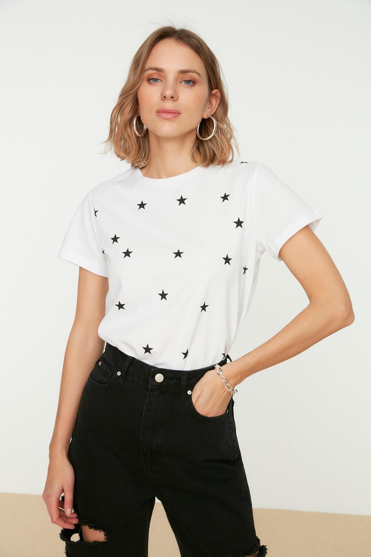 White Crew Neck Cotton T-Shirt, , large image number 3