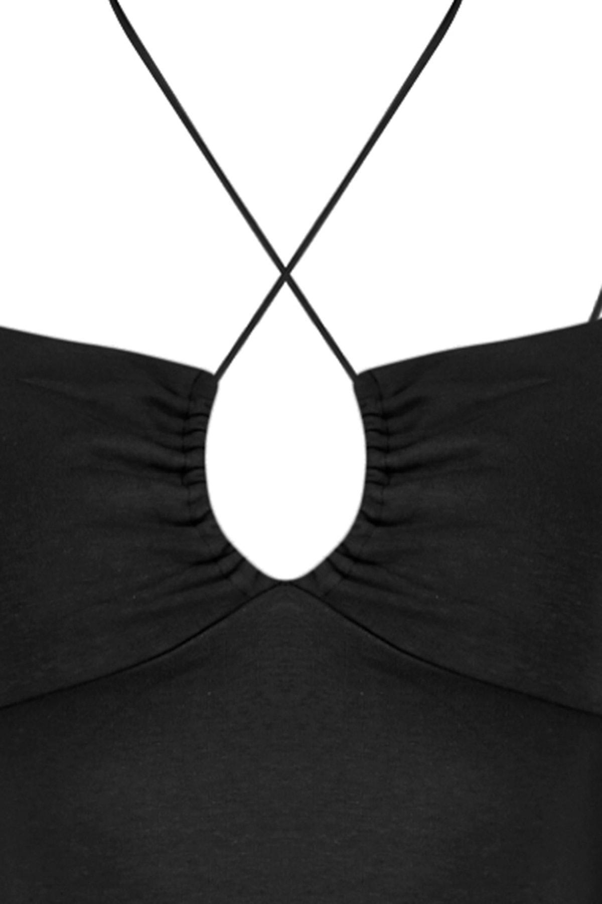 Black Halter Neck Tank Top, , large image number 7