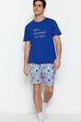 Trendyol - Blue Printed Pajama Set