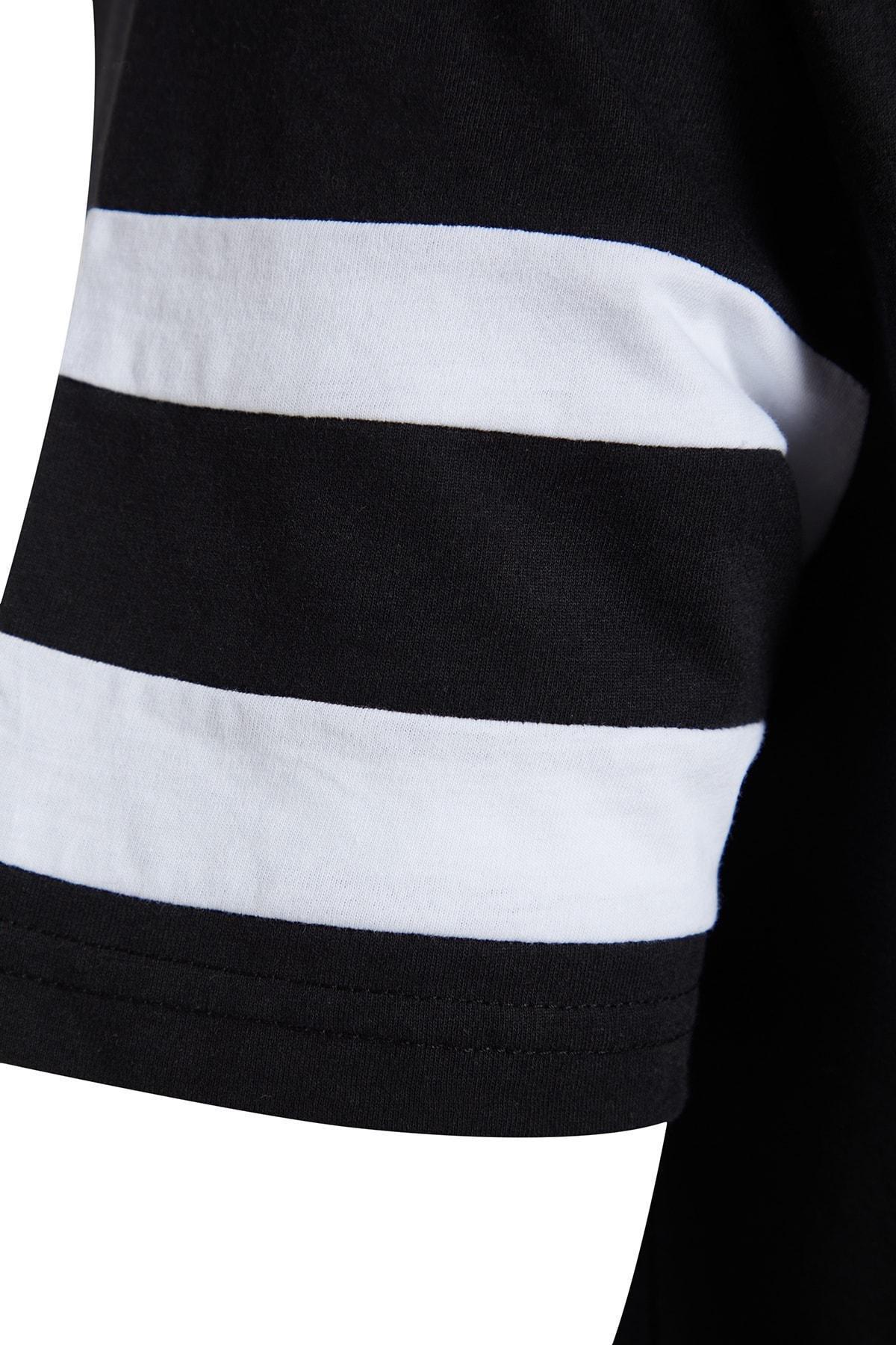 Black Crew Neck Pyjama Set, , large image number 7