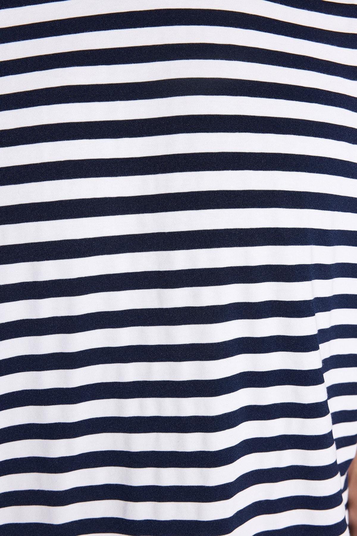 Navy Striped Crew Neck T-Shirt, , large image number 5