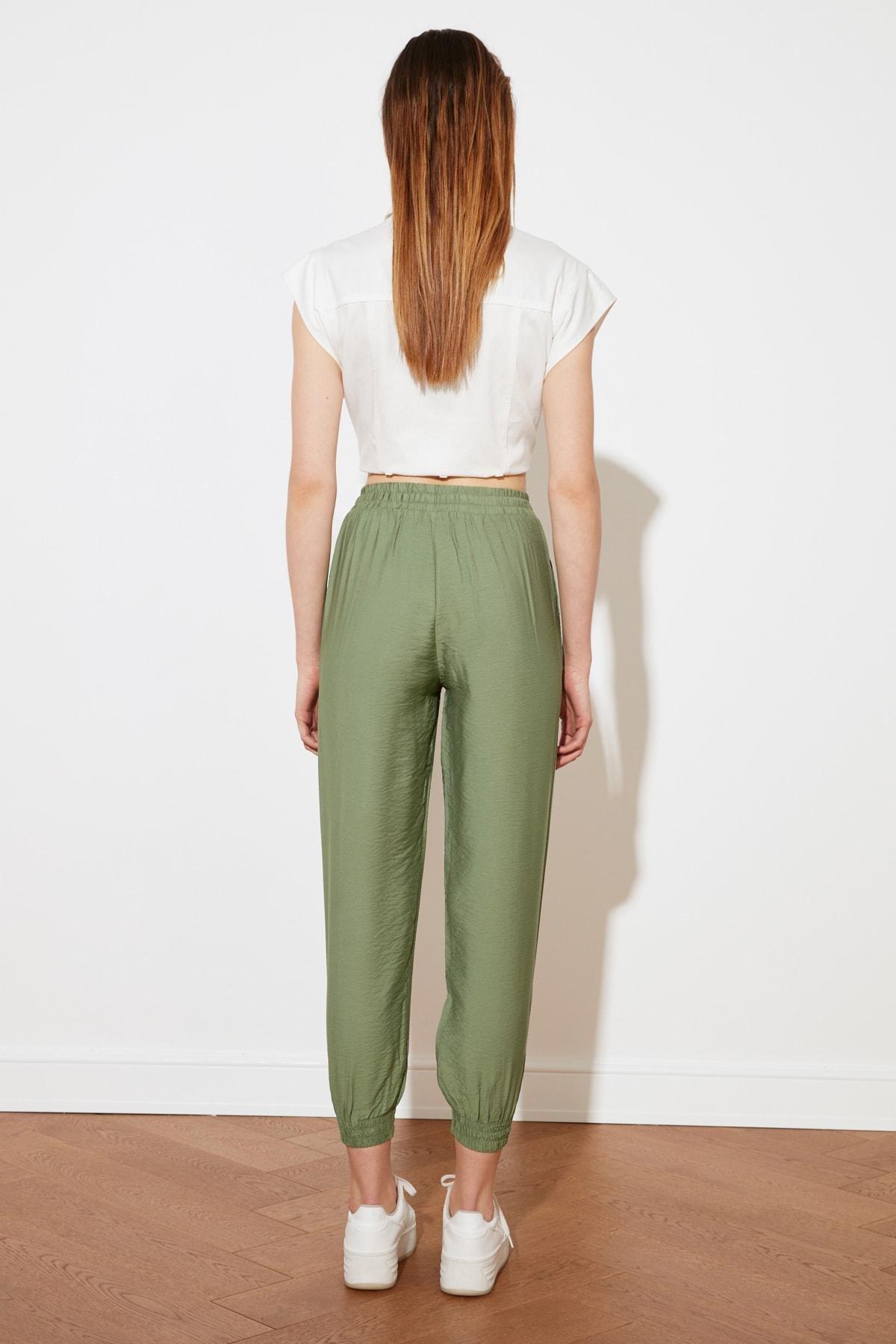 Green Joggers High Waist Pants, Green, large image number 7