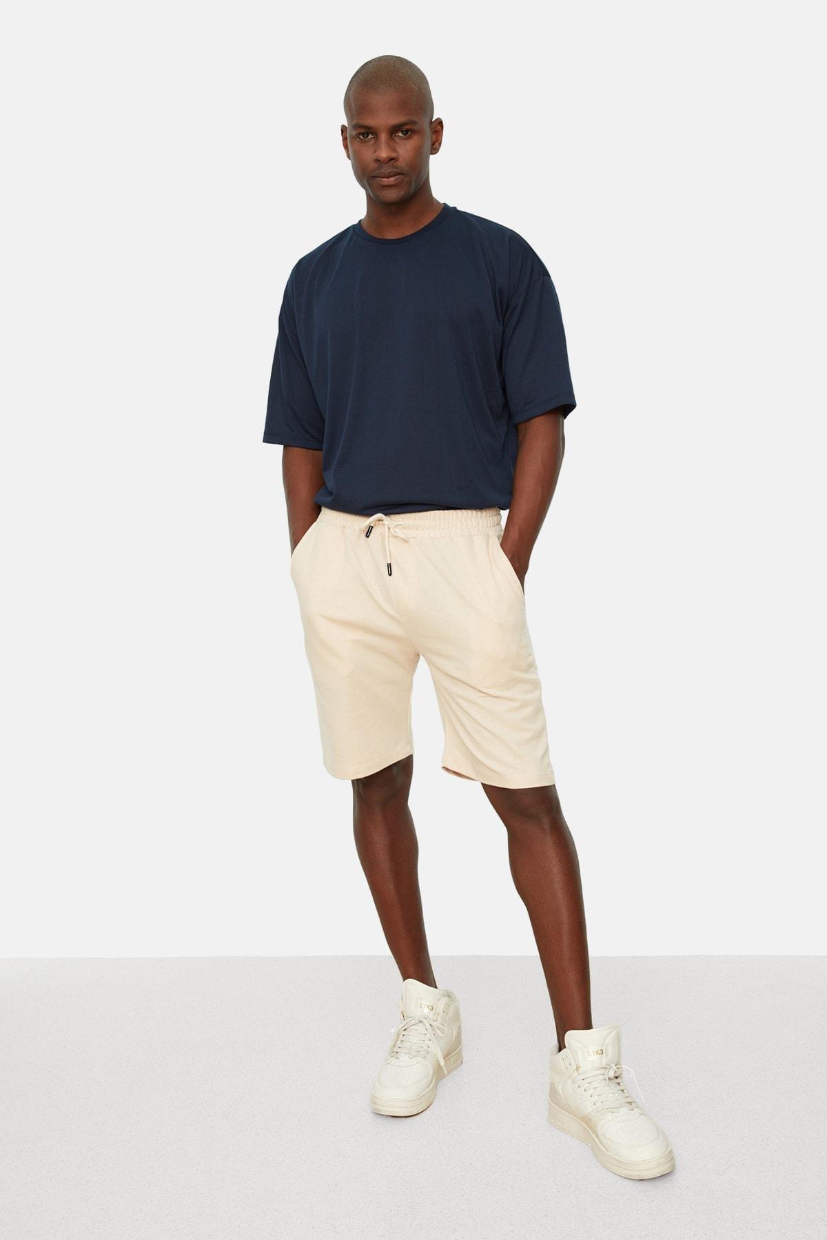 Beige Relaxed Shorts, , large image number 0