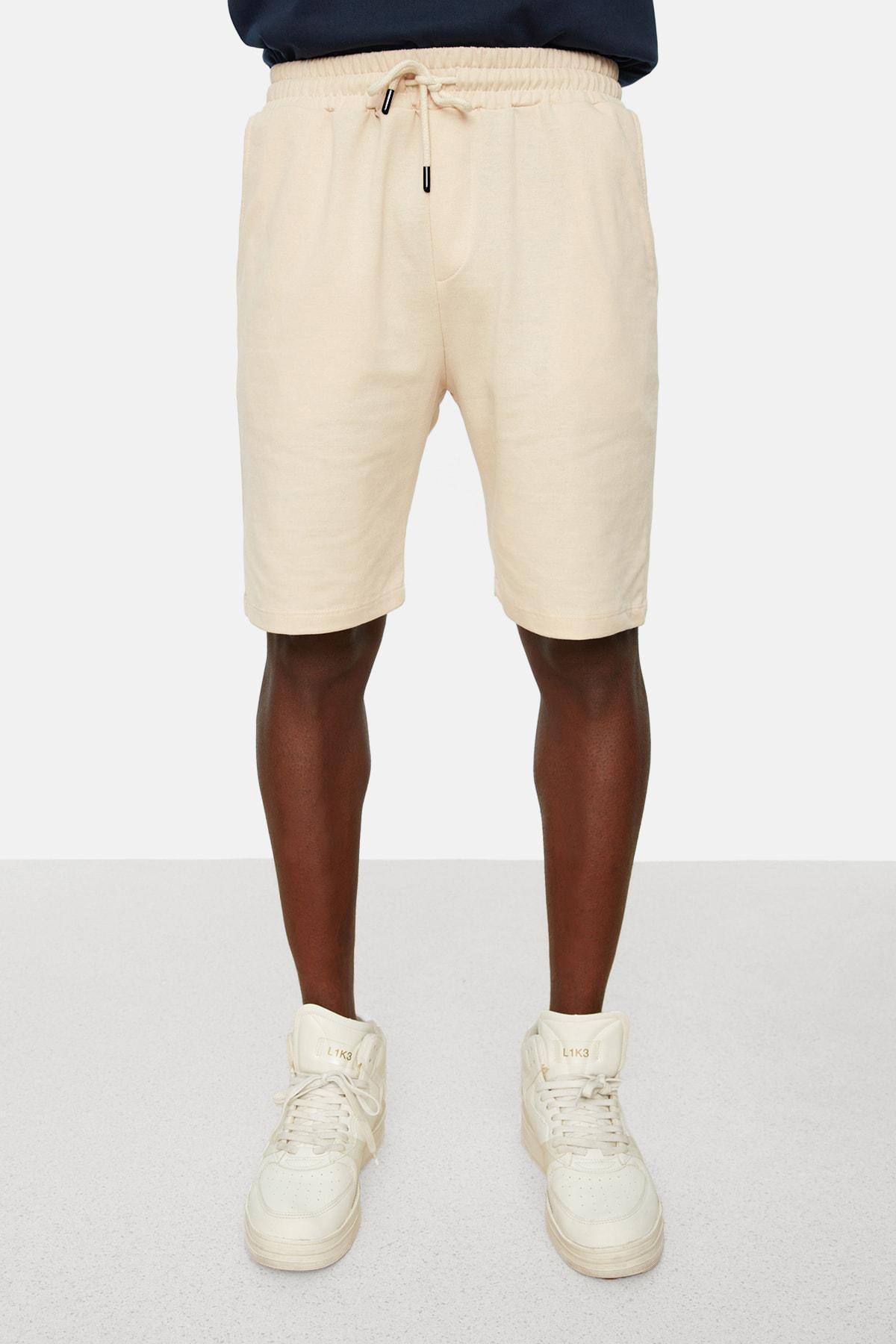 Beige Relaxed Shorts, , large image number 2