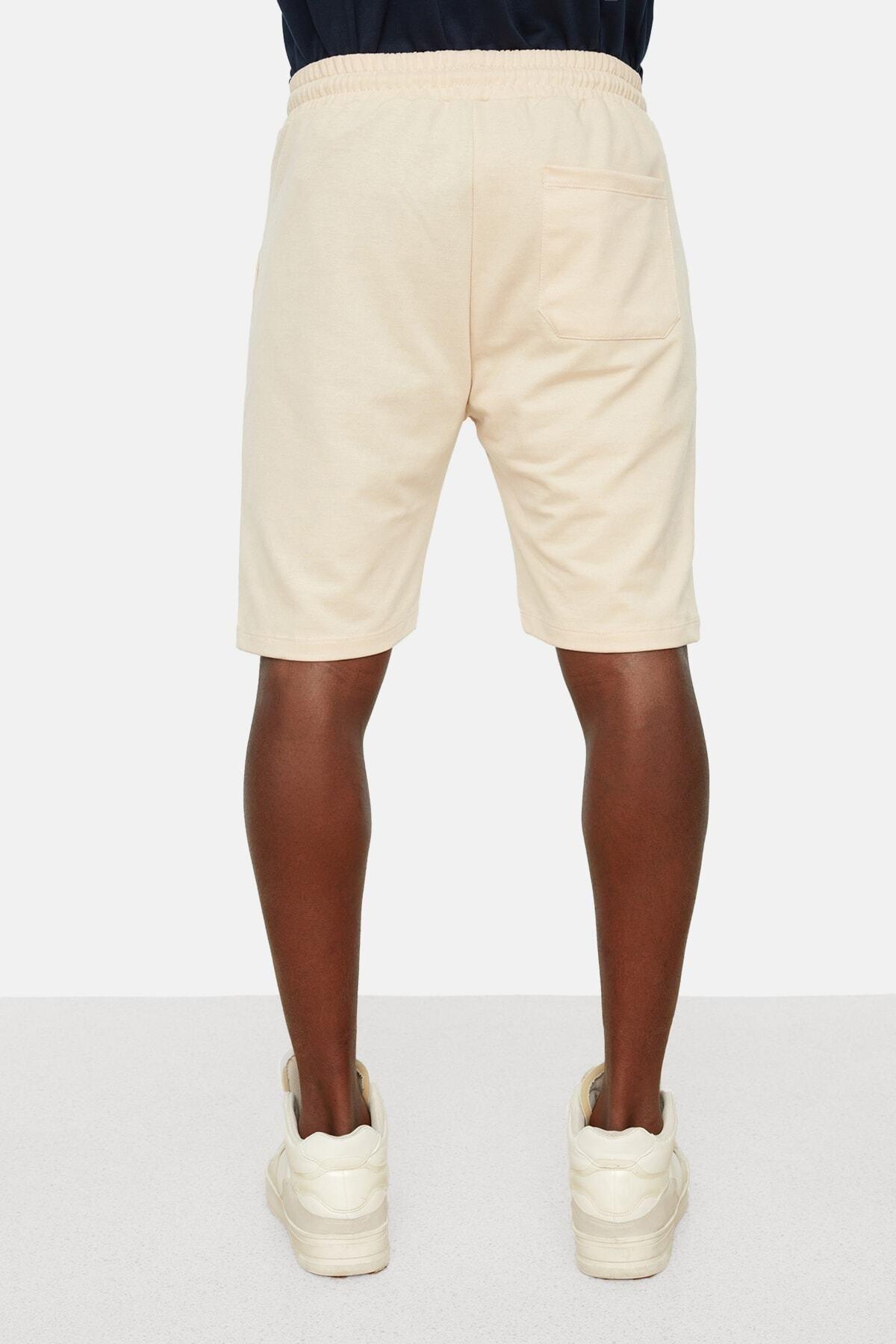 Beige Relaxed Shorts, , large image number 5