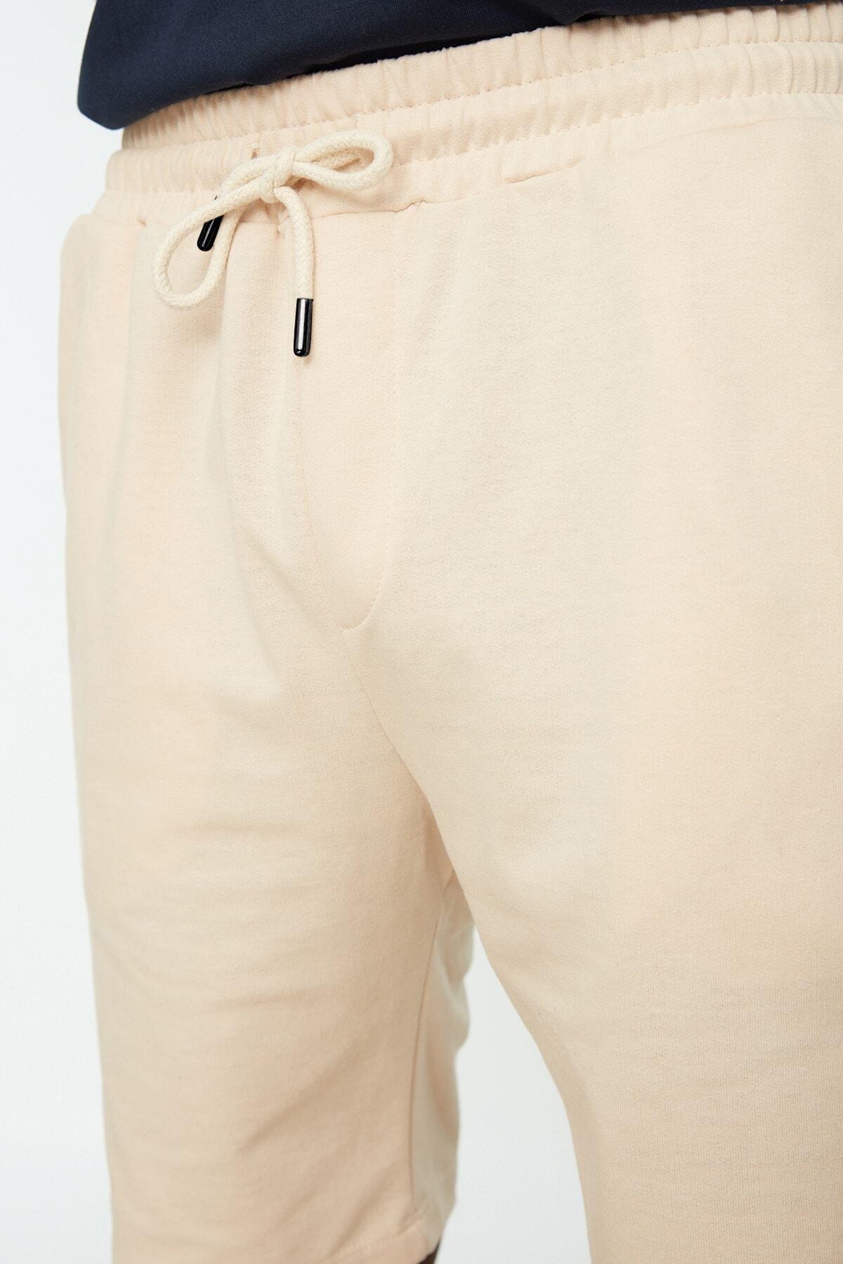 Beige Relaxed Shorts, , large image number 6