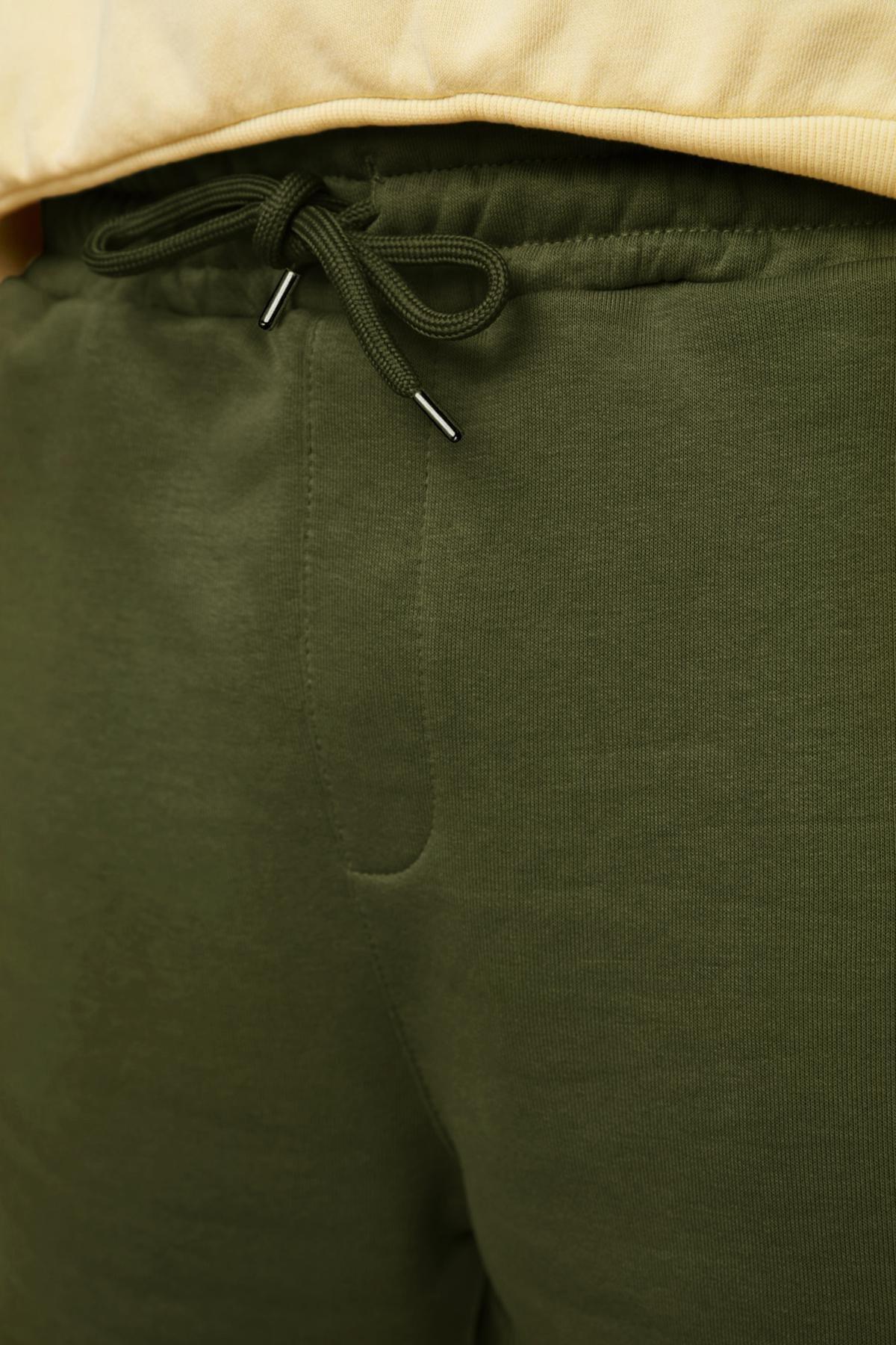 Khaki Normal Waist Straight Shorts, , large image number 4