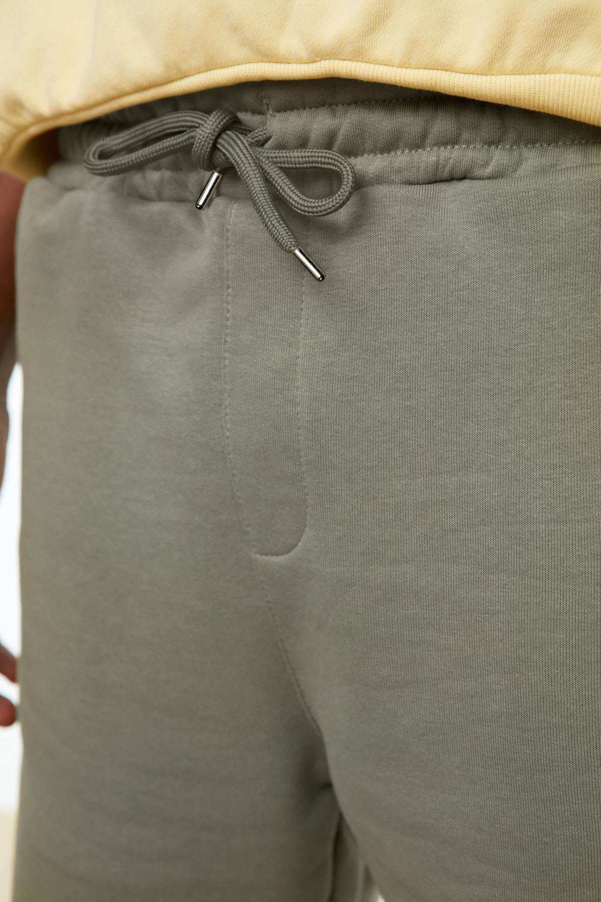 Khaki Normal Waist Straight Shorts, , large image number 5