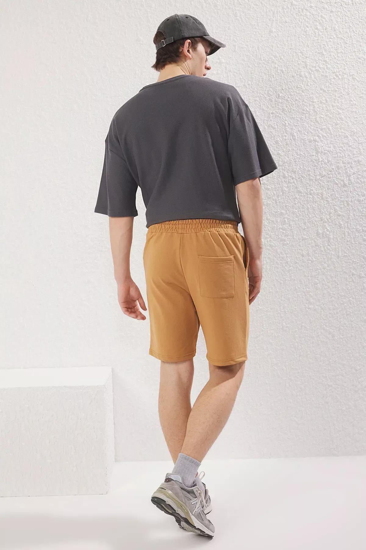 Camel Regular Mid-Length Plain Shorts, C101_7454, large image number 3