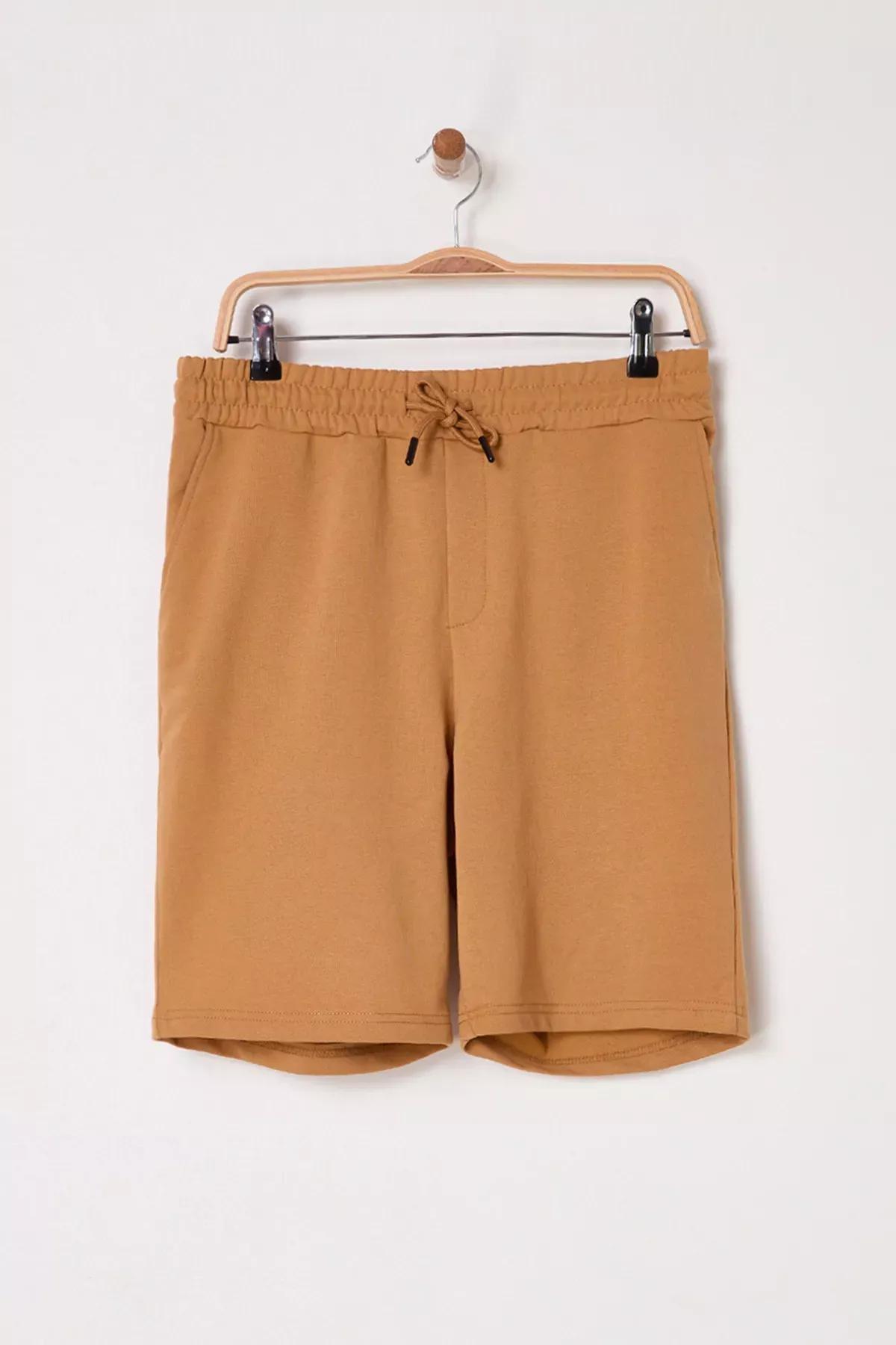 Camel Regular Mid-Length Plain Shorts, C101_7454, large image number 4