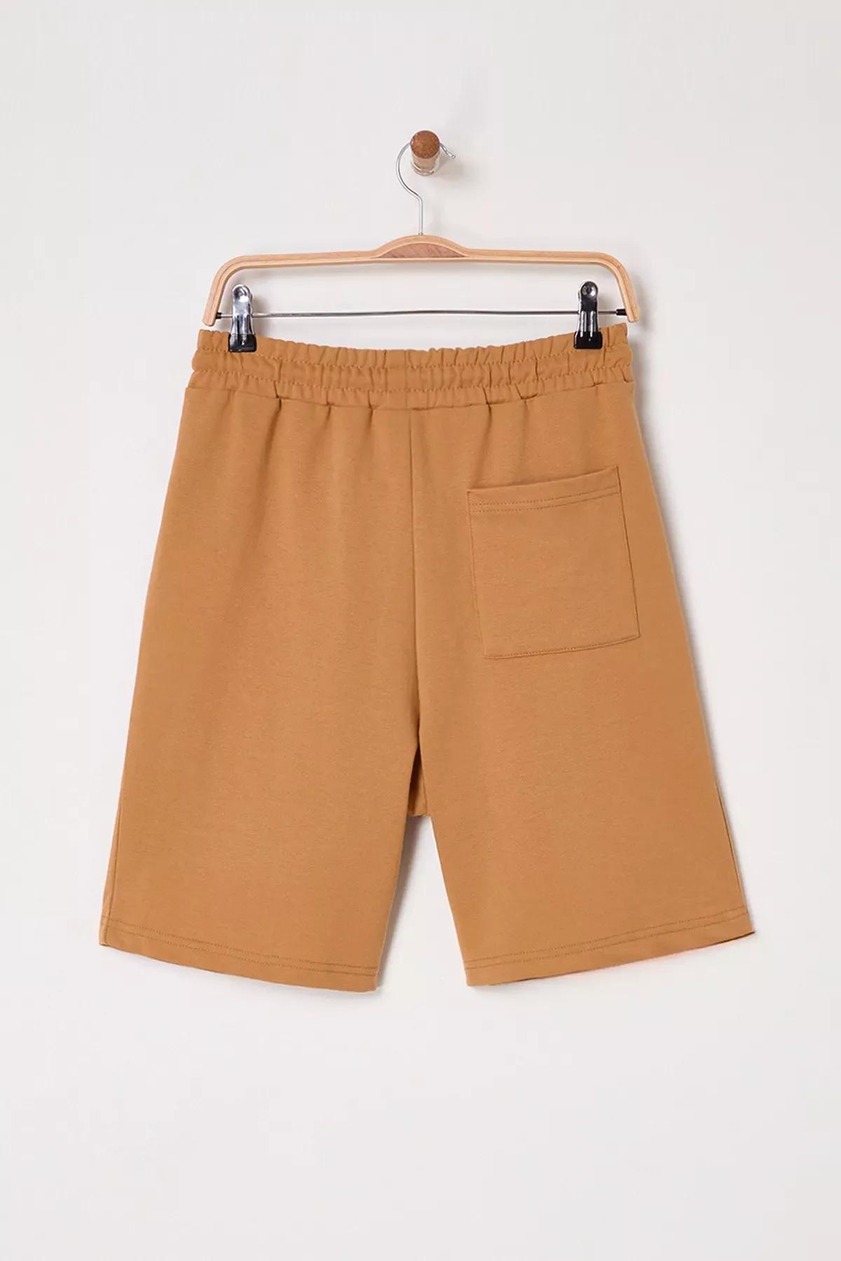 Camel Regular Mid-Length Plain Shorts, C101_7454, large image number 5