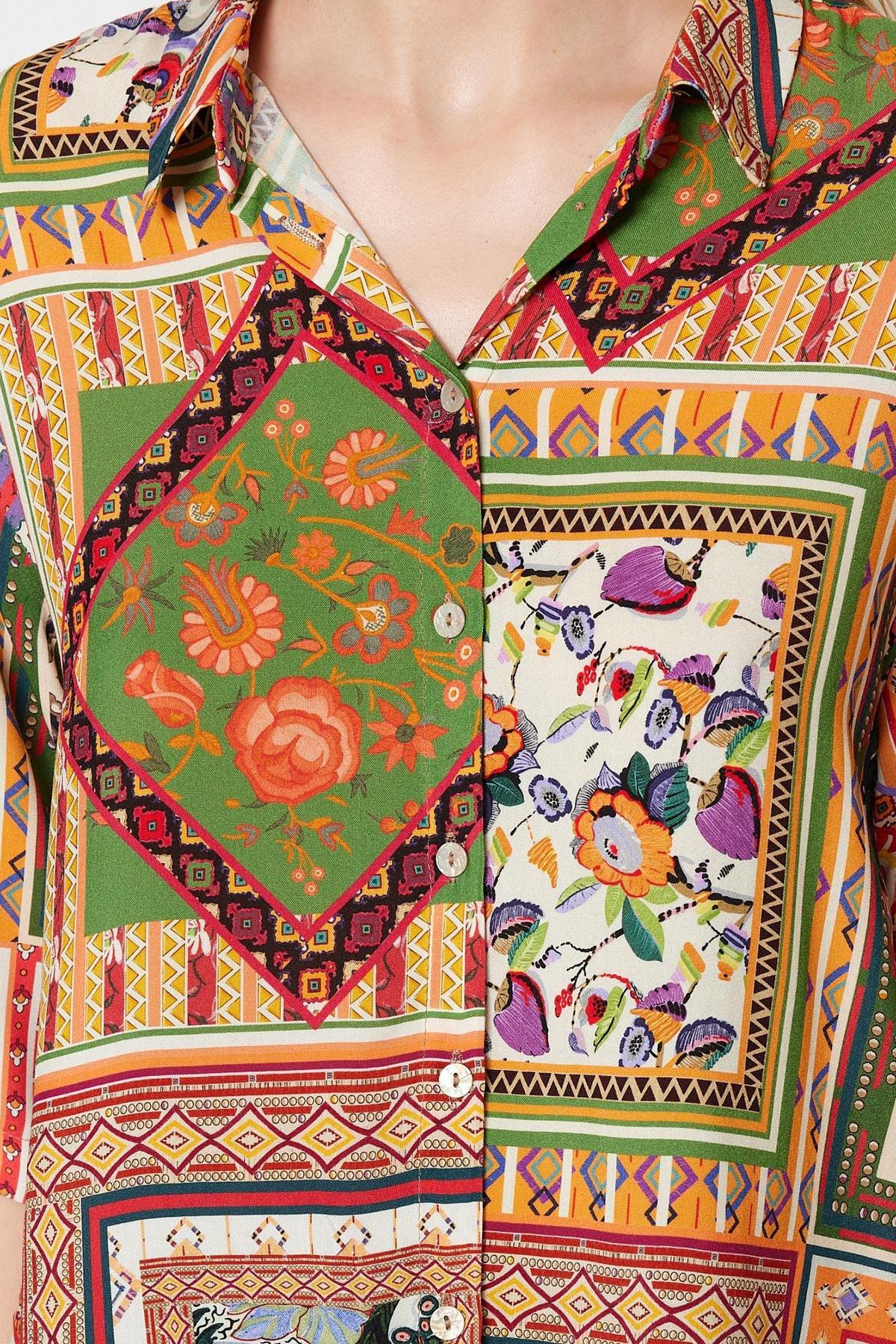 Multicolour Shirt Collar Co-Ord Set, , large image number 6