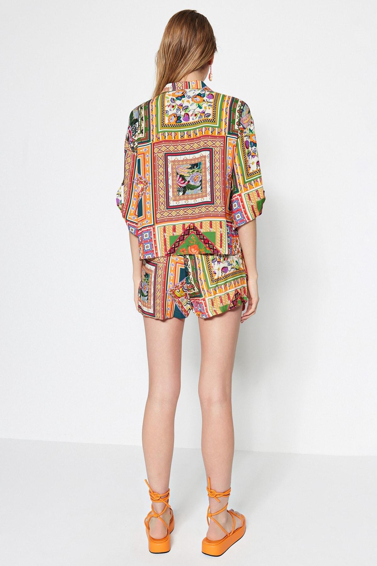 Multicolour Shirt Collar Co-Ord Set, , large image number 8
