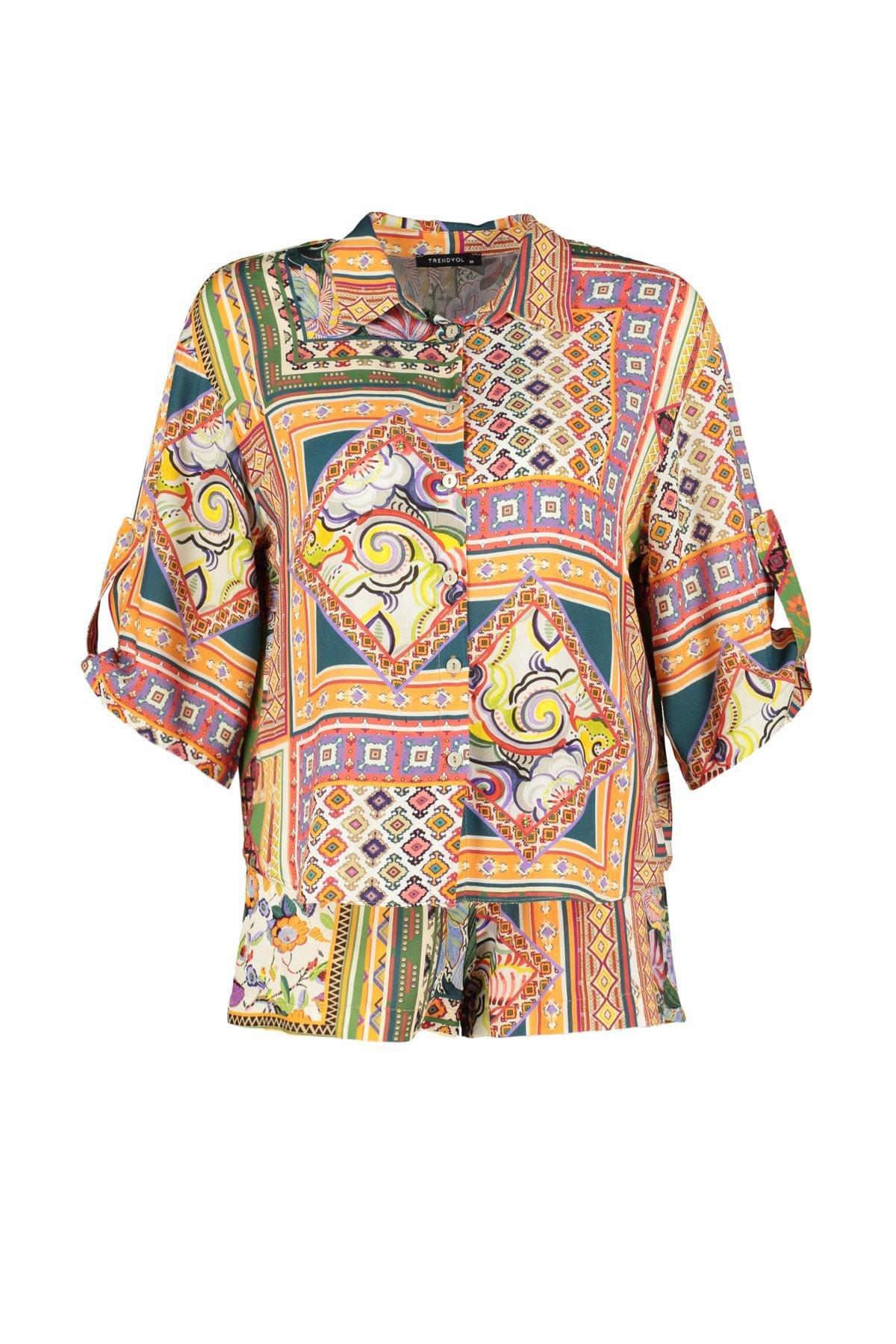 Multicolour Shirt Collar Co-Ord Set, , large image number 9