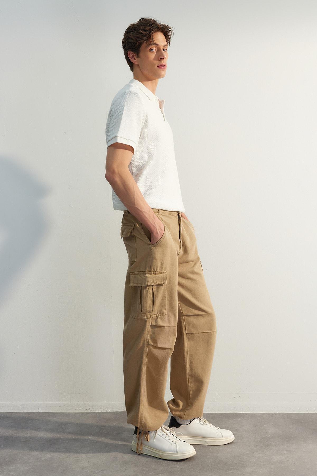 Beige Loose Pants, , large image number 2