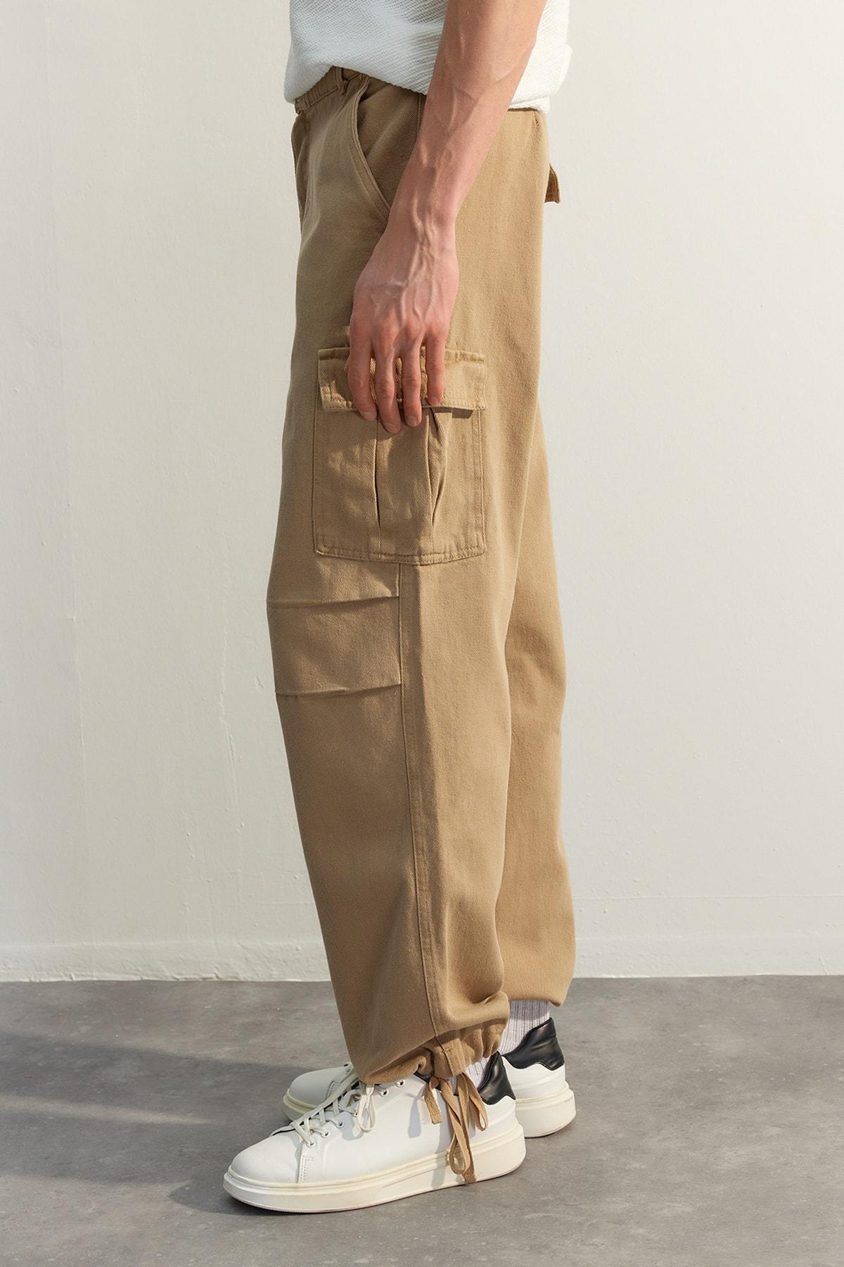 Beige Loose Pants, , large image number 3