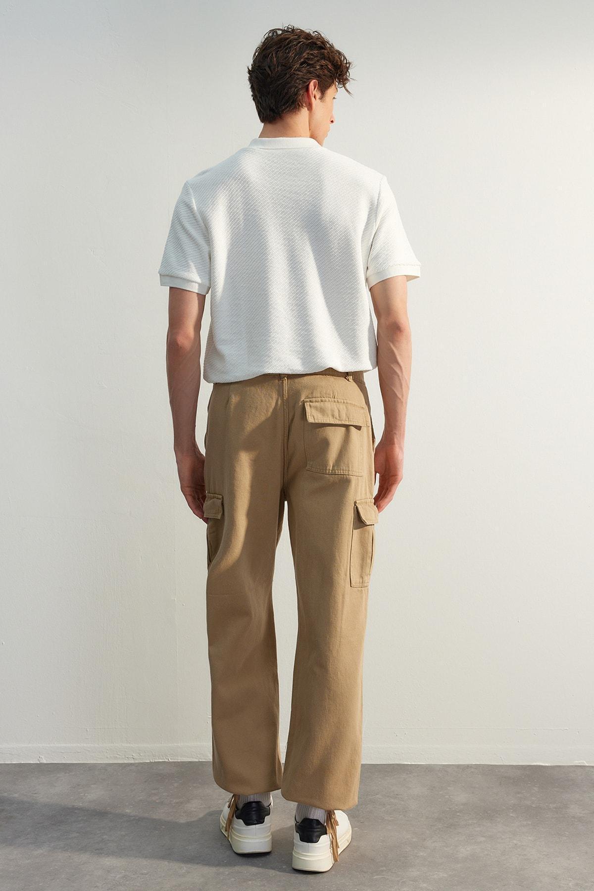 Beige Loose Pants, , large image number 4