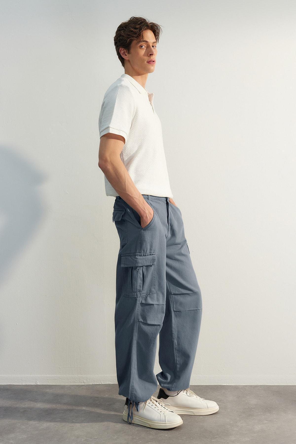 Grey Loose Fit Trousers, , large image number 0