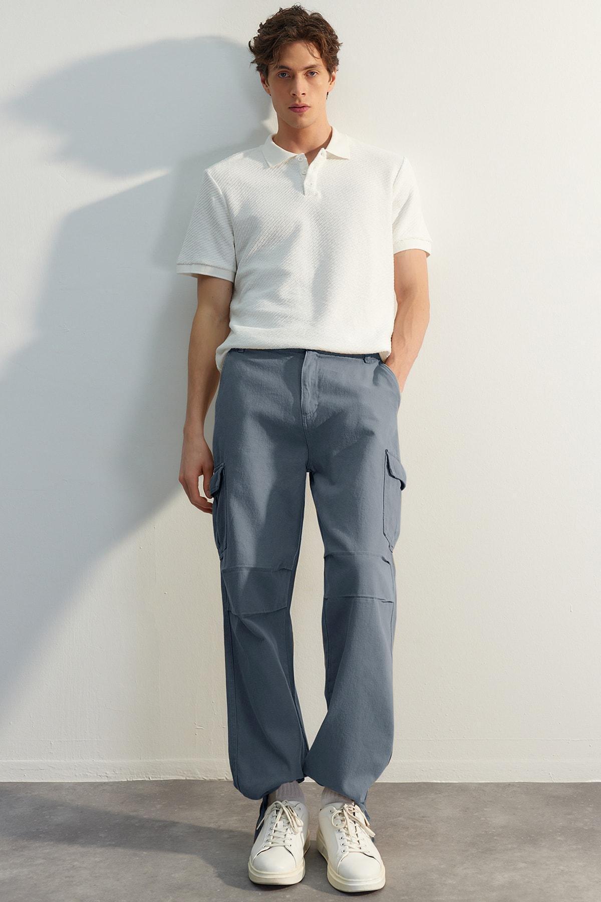 Grey Loose Fit Trousers, , large image number 2