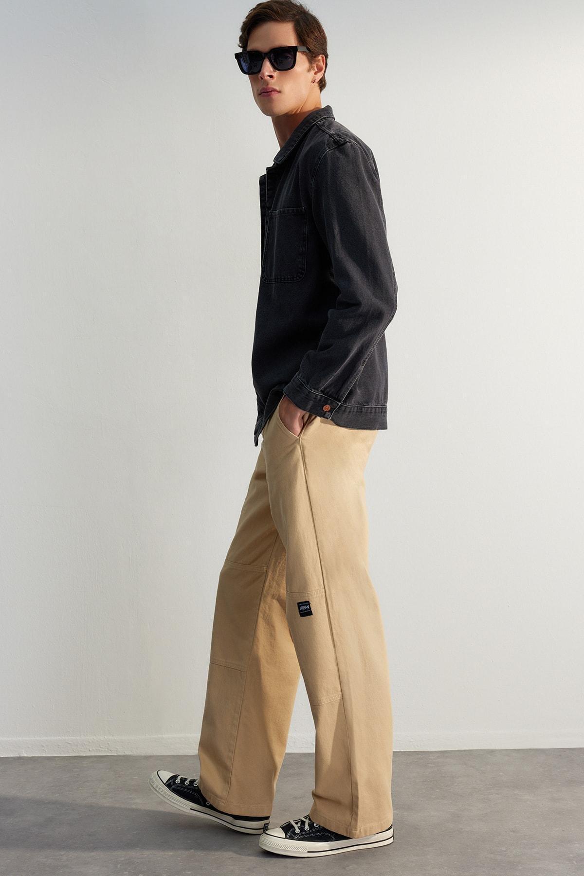 Beige Limited Edition Loose Fit Trousers, , large image number 0